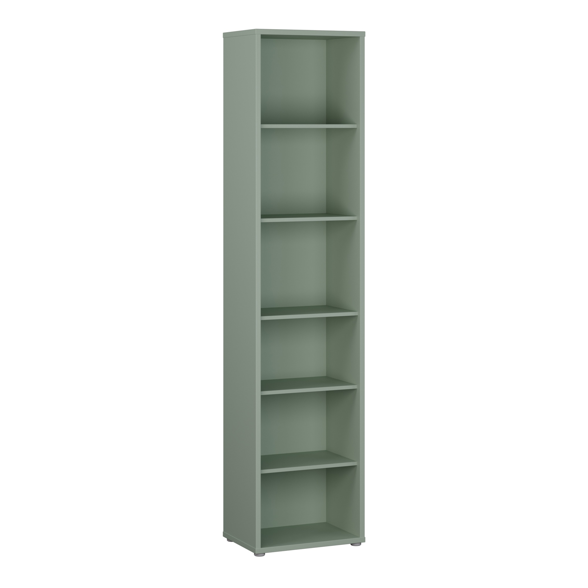 AVELINE Tall Narrow Bookcase with 5 Shelves - Sage Green