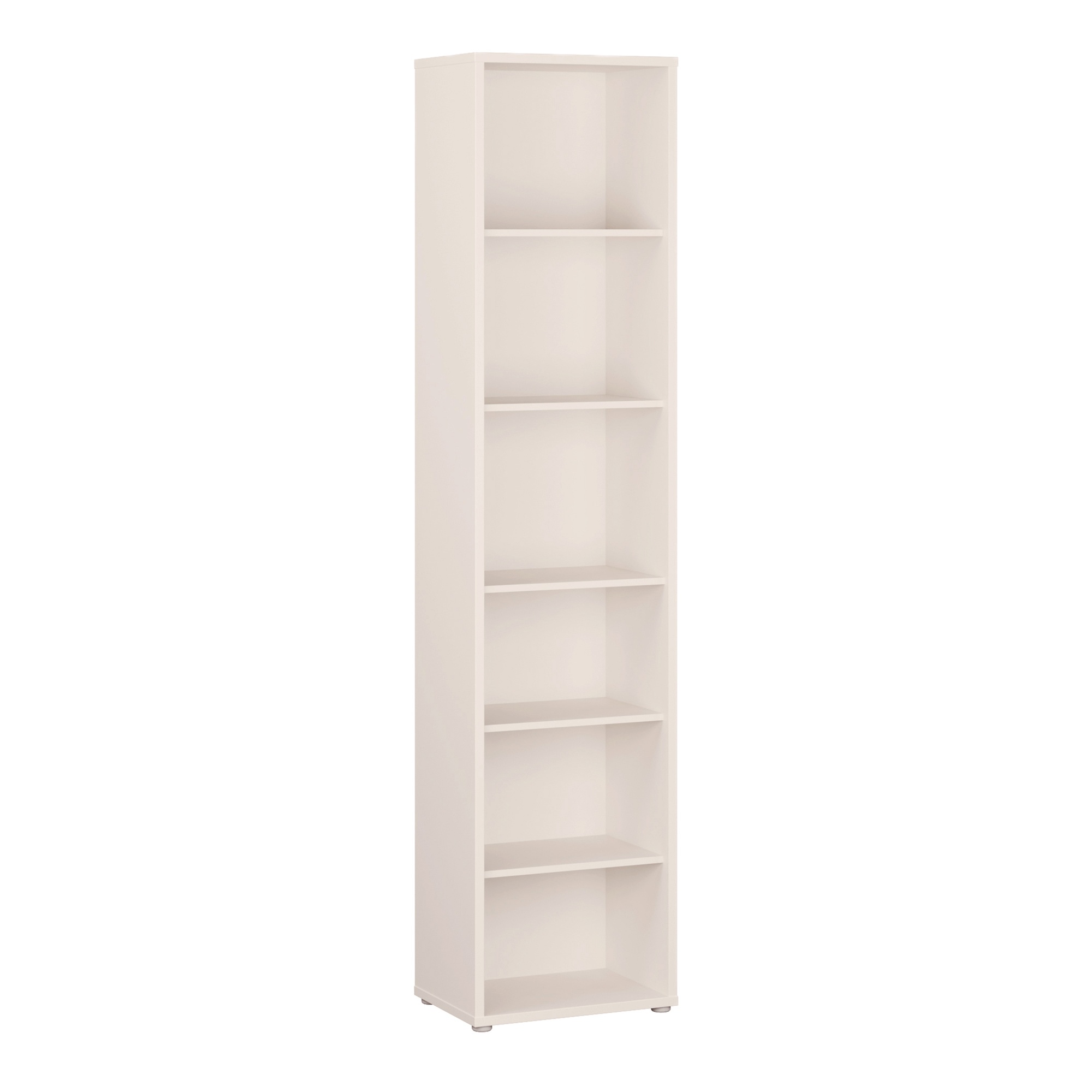 AVELINE Tall Narrow Bookcase with 5 Shelves - Soft Neutral