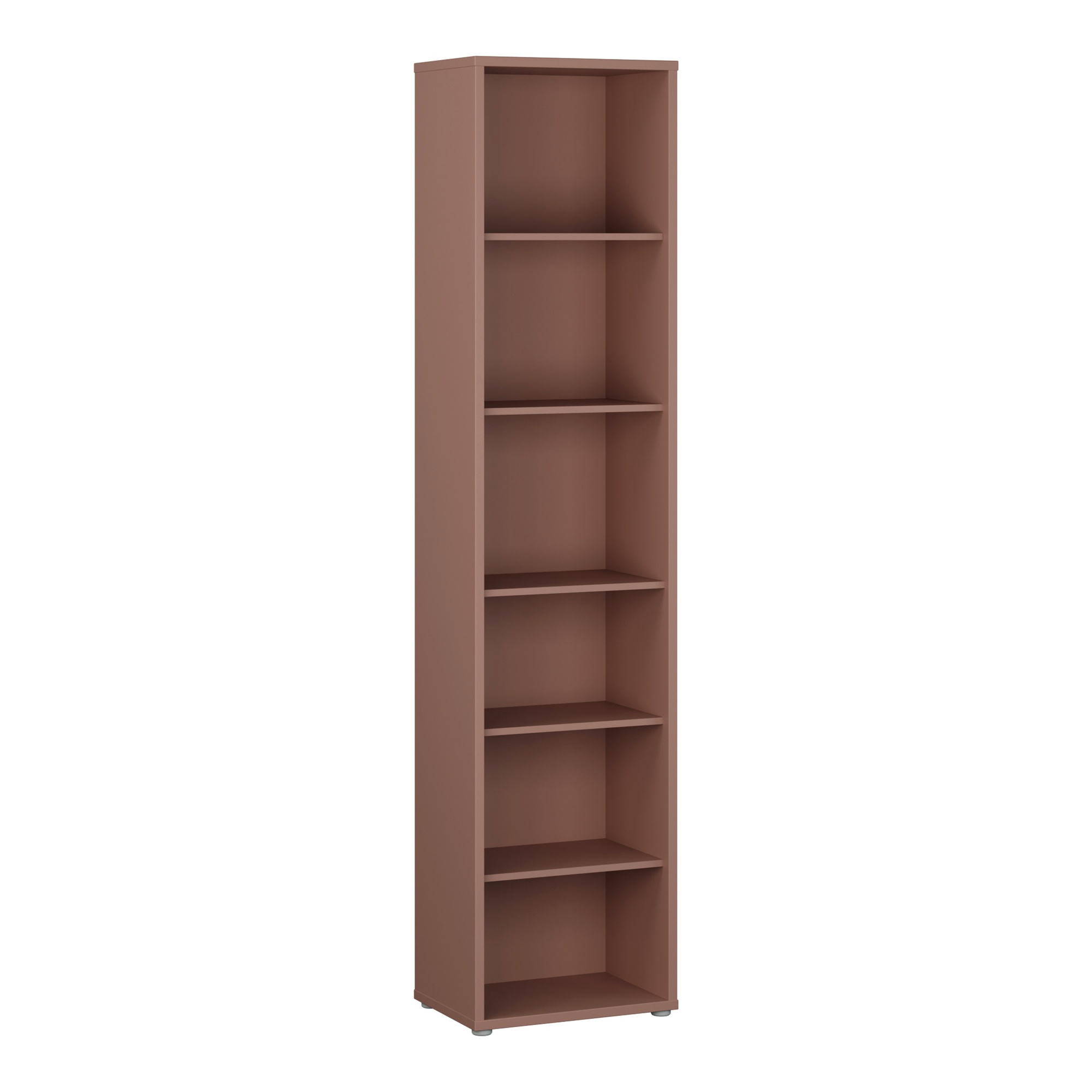 AVELINE Tall Narrow Bookcase with 5 Shelves - Terracotta
