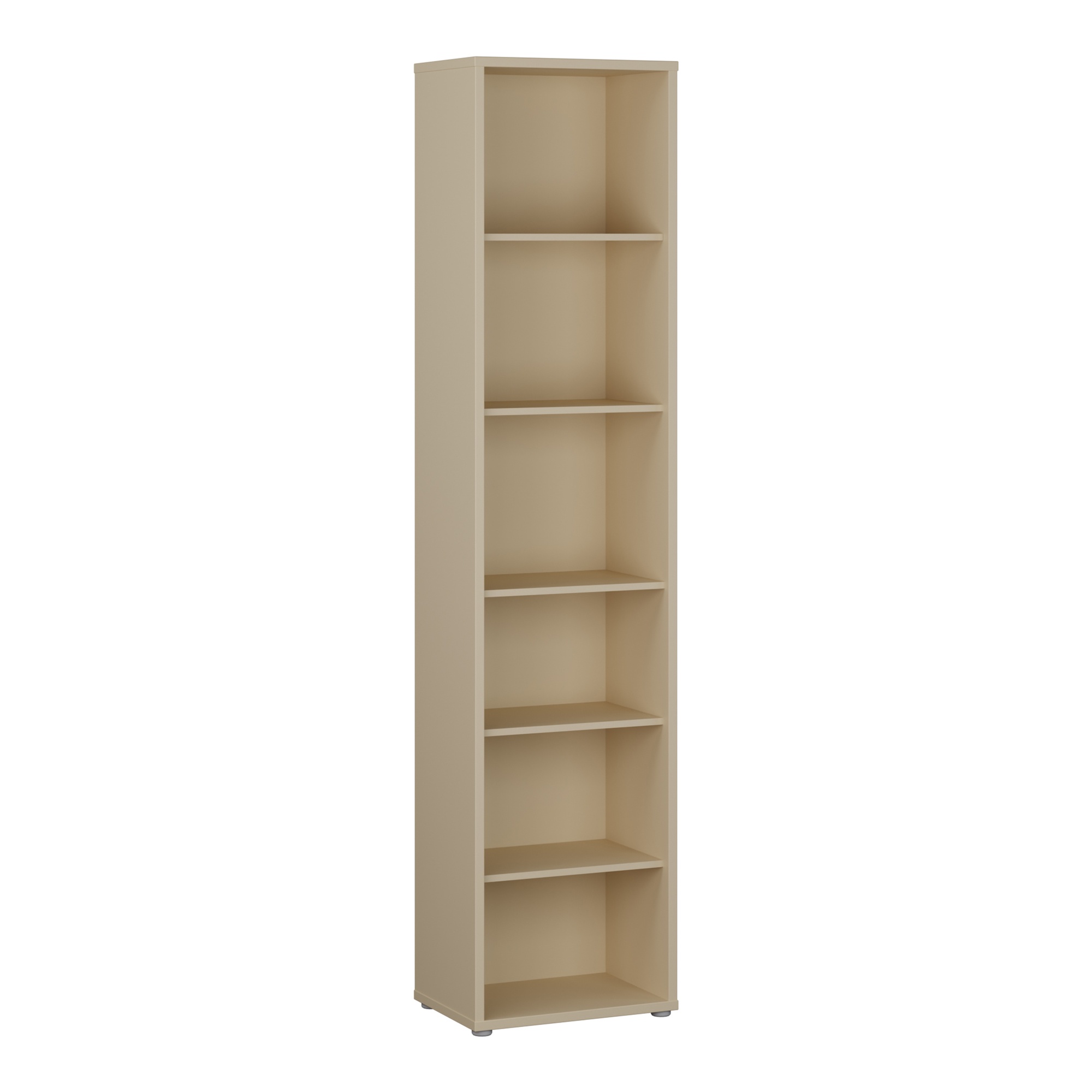 AVELINE Tall Narrow Bookcase with 5 Shelves - Butter Yellow