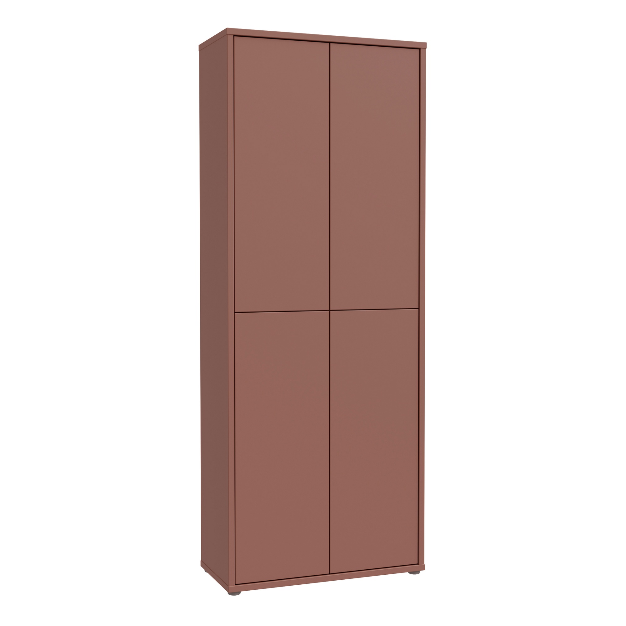 AVELINE Tall Storage Cabinet with 4 Push to Open Doors - Terracotta