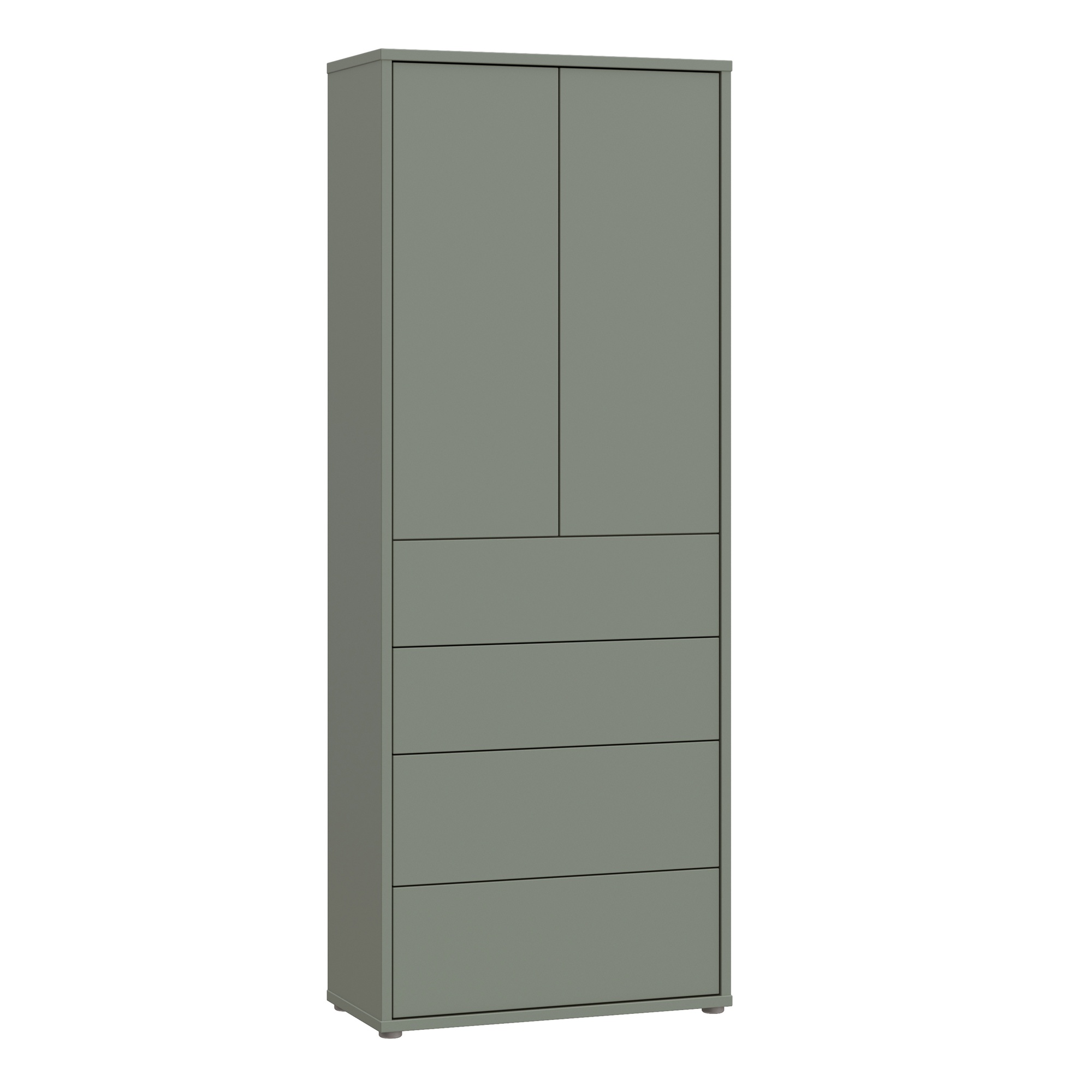 AVELINE Tall Storage Cabinet with Doors and 4 Drawers Push to Open - Sage Green