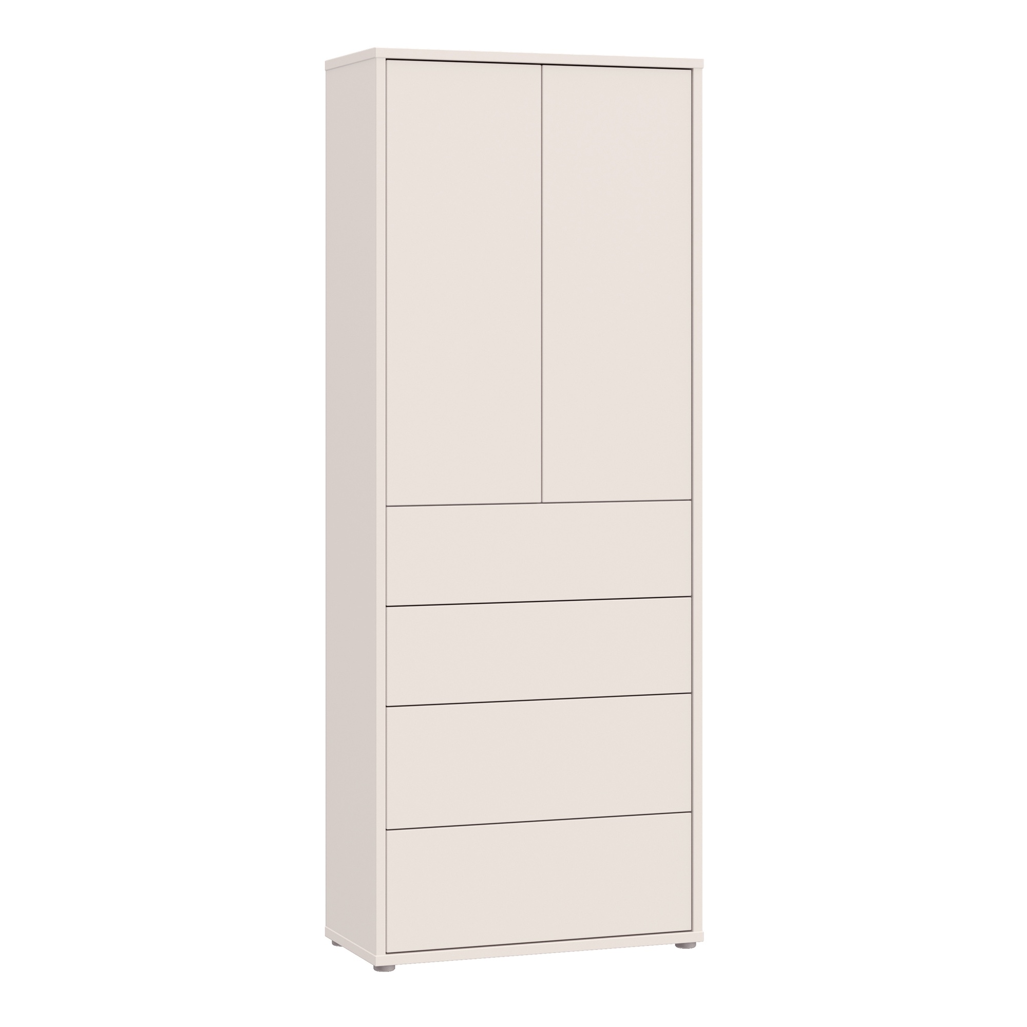 AVELINE Tall Storage Cabinet with Doors and 4 Drawers Push to Open - Sand