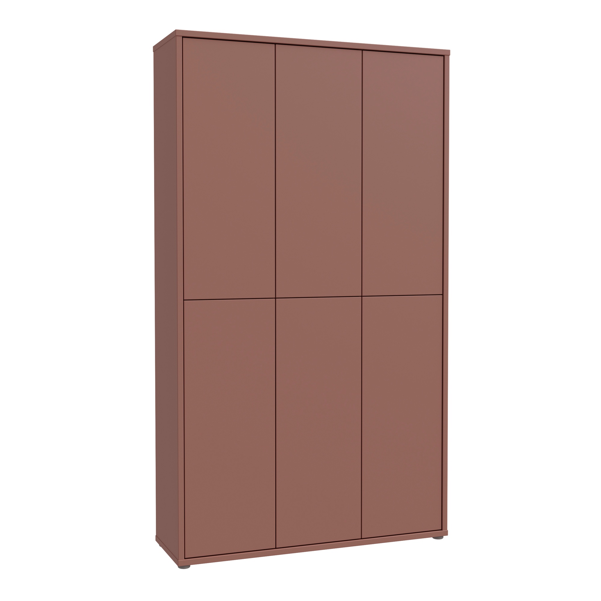 AVELINE Tall Storage Cabinet with 6 Push to Open Doors - Terracotta