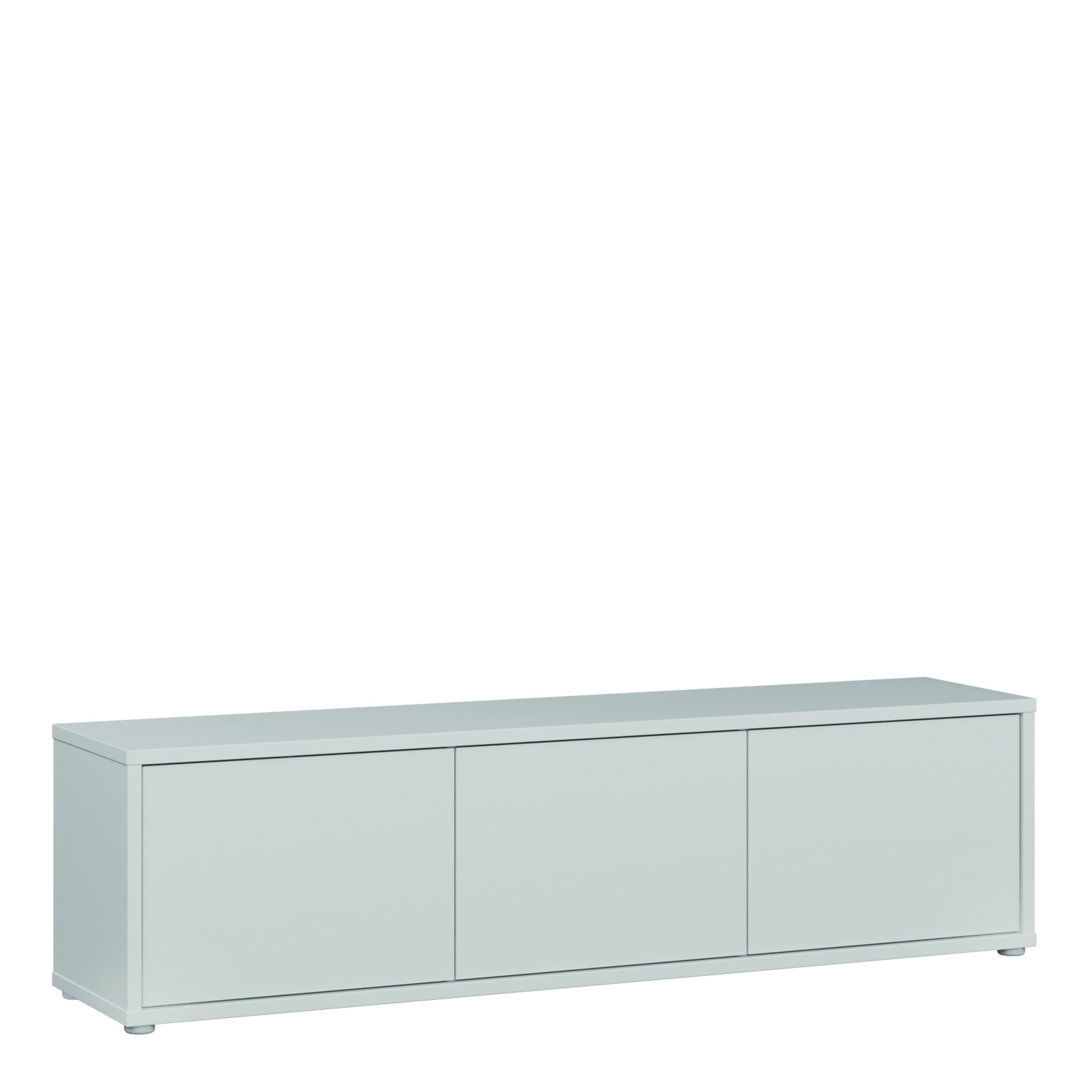 AVELINE Wide TV Unit Cabinet with 3 Push to Open Doors - Light Grey