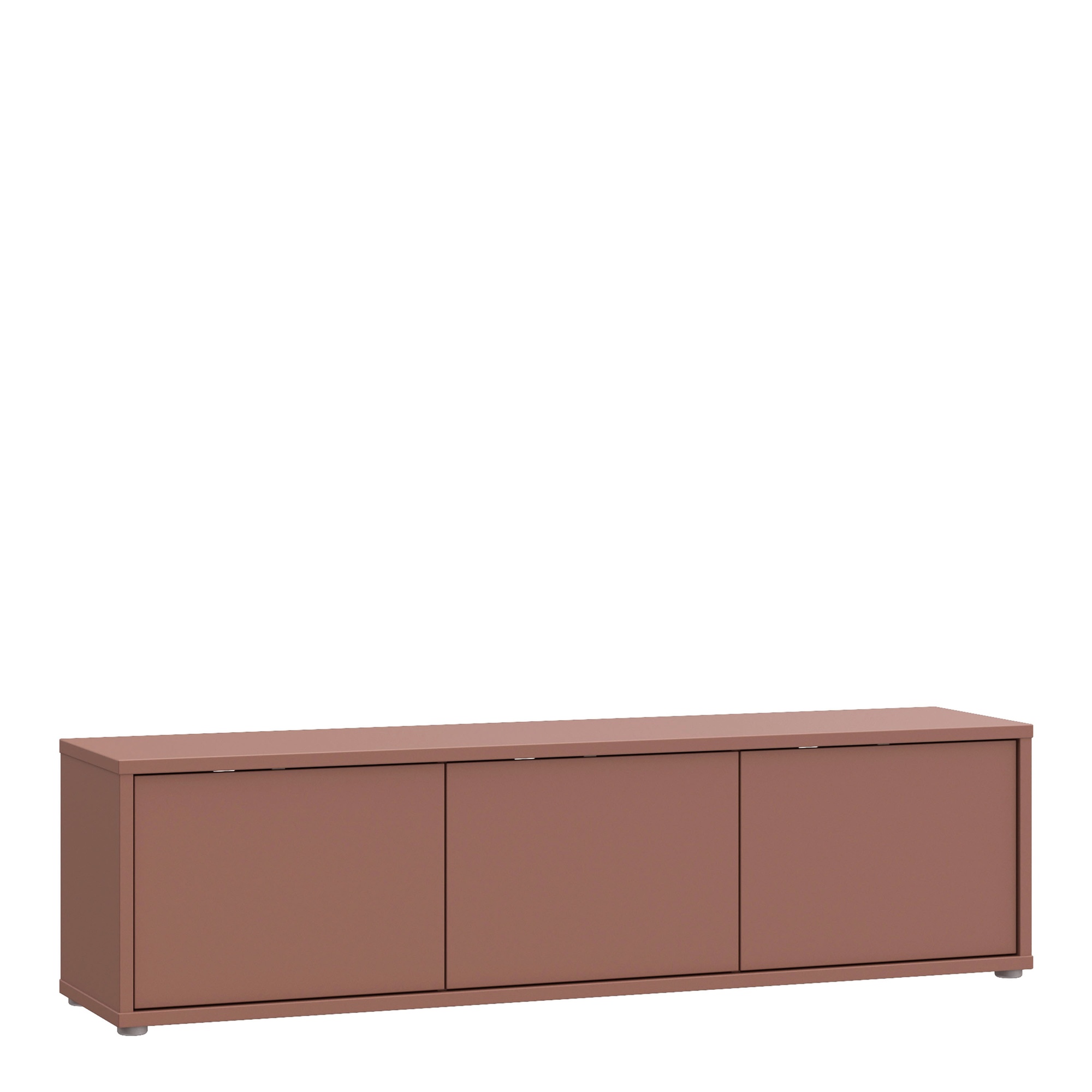 AVELINE Wide TV Unit Cabinet with 3 Push to Open Doors - Terracotta