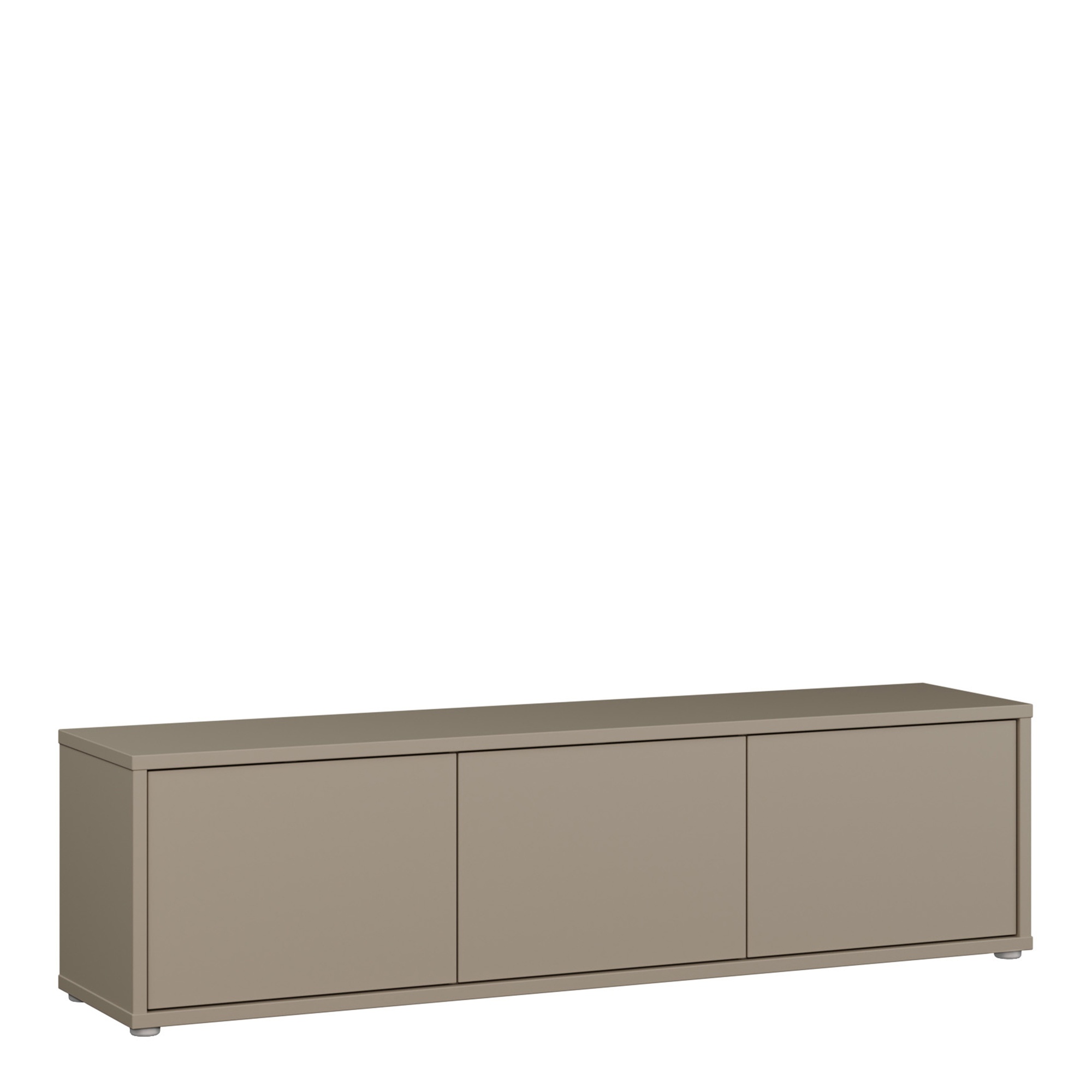 AVELINE Wide TV Unit Cabinet with 3 Push to Open Doors - Taupe