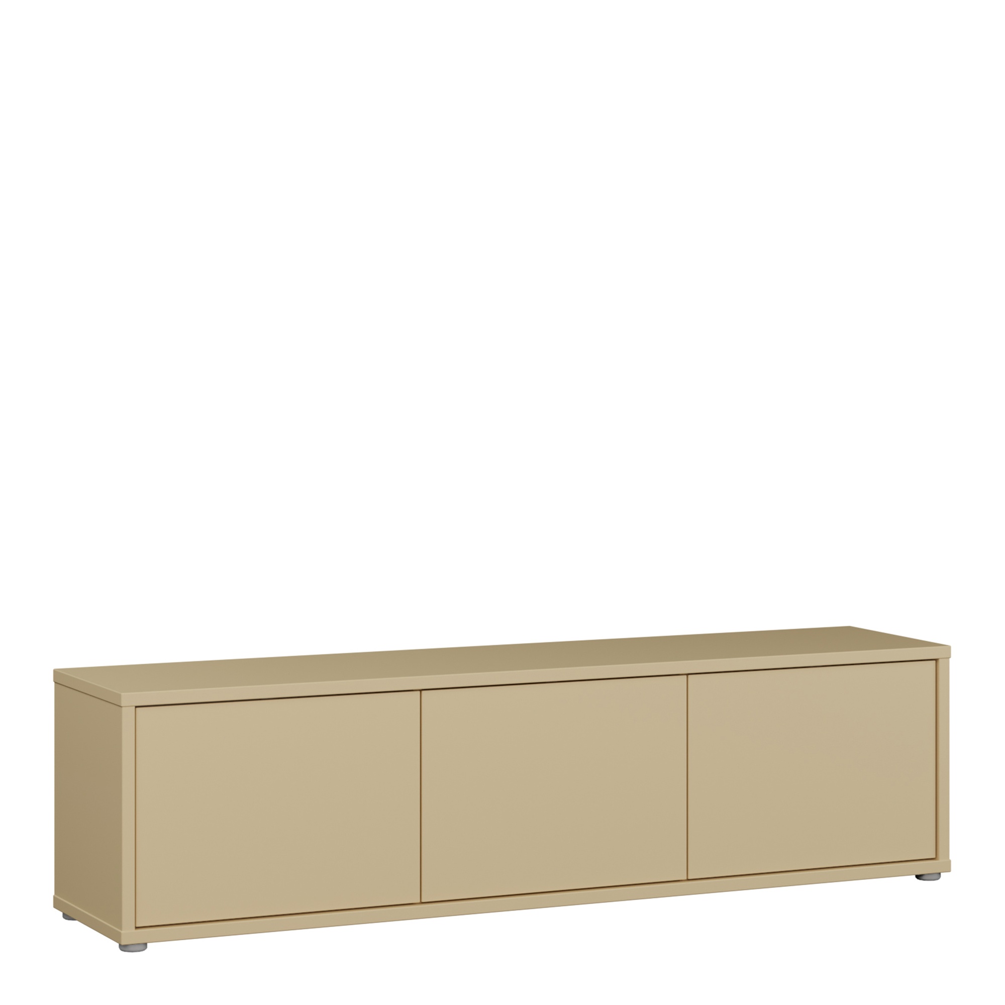 AVELINE Wide TV Unit Cabinet with 3 Push to Open Doors - Butter Yellow
