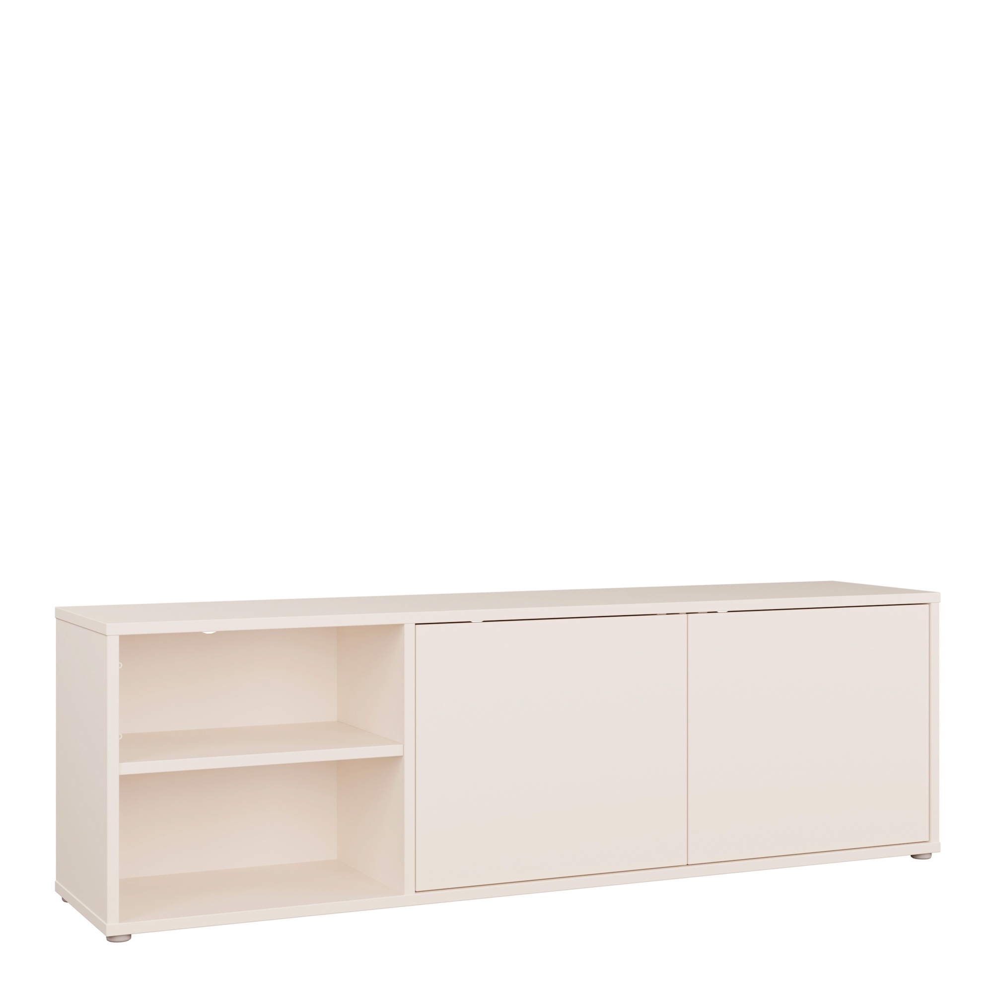 AVELINE Wide TV Unit Cabinet with 2 Push to Open Doors and Open Shelf - Sand