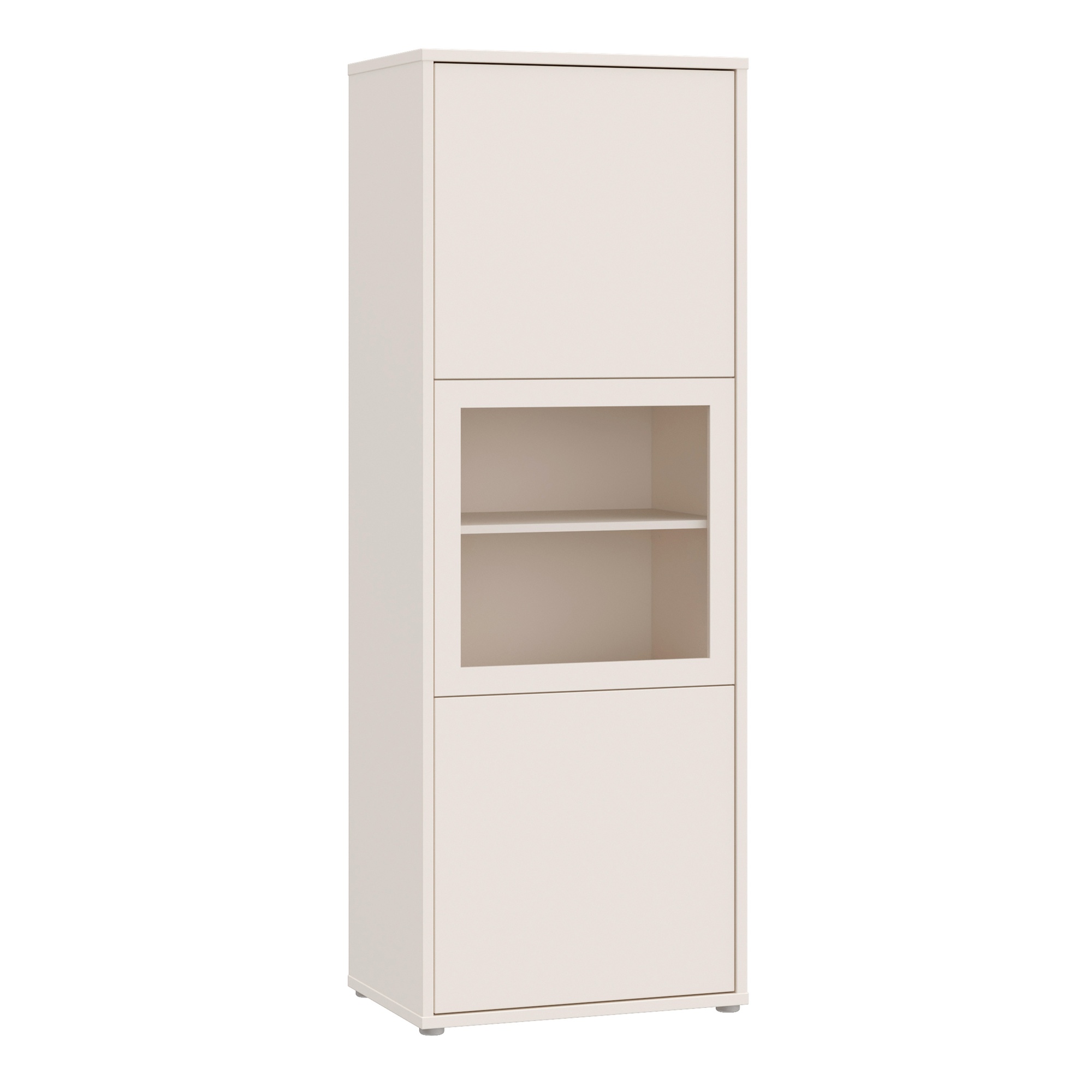 AVELINE Narrow Display Cabinet with 3 Push to Open Doors - Sand