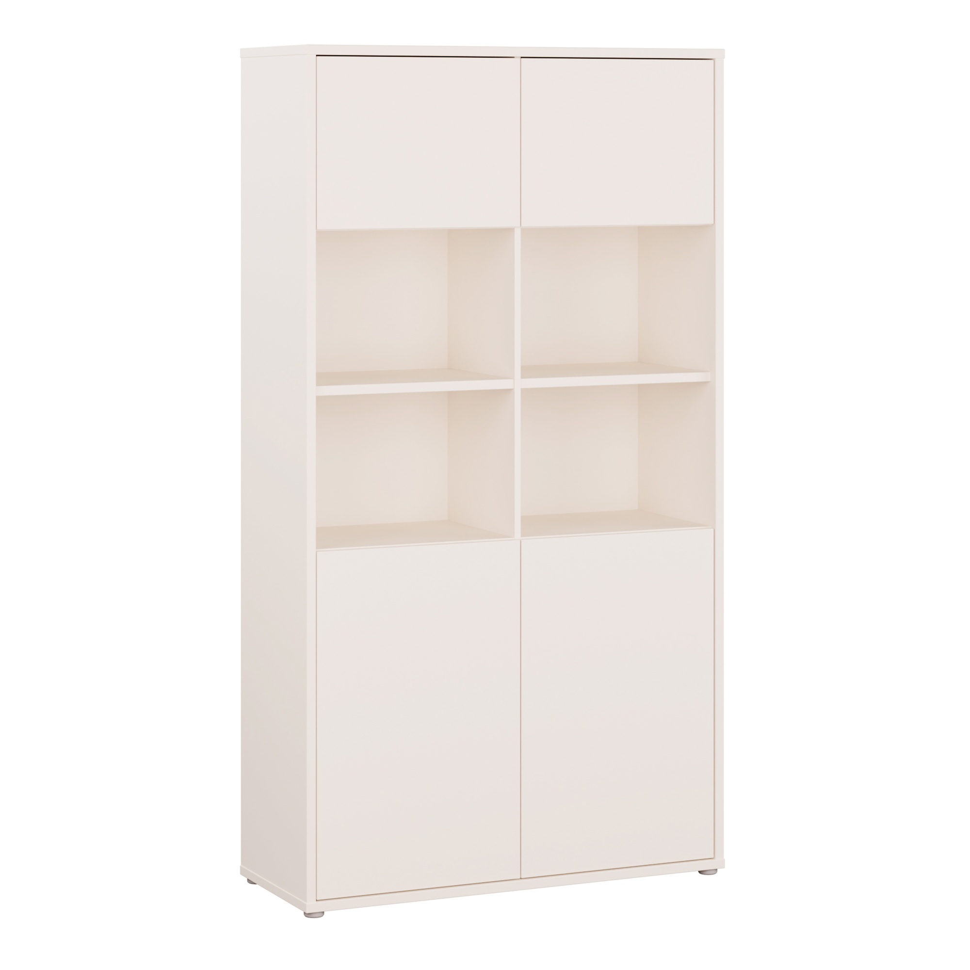 AVELINE Wide Storage Cabinet with 4 Doors and 2 Shelves Push to Open - Sand