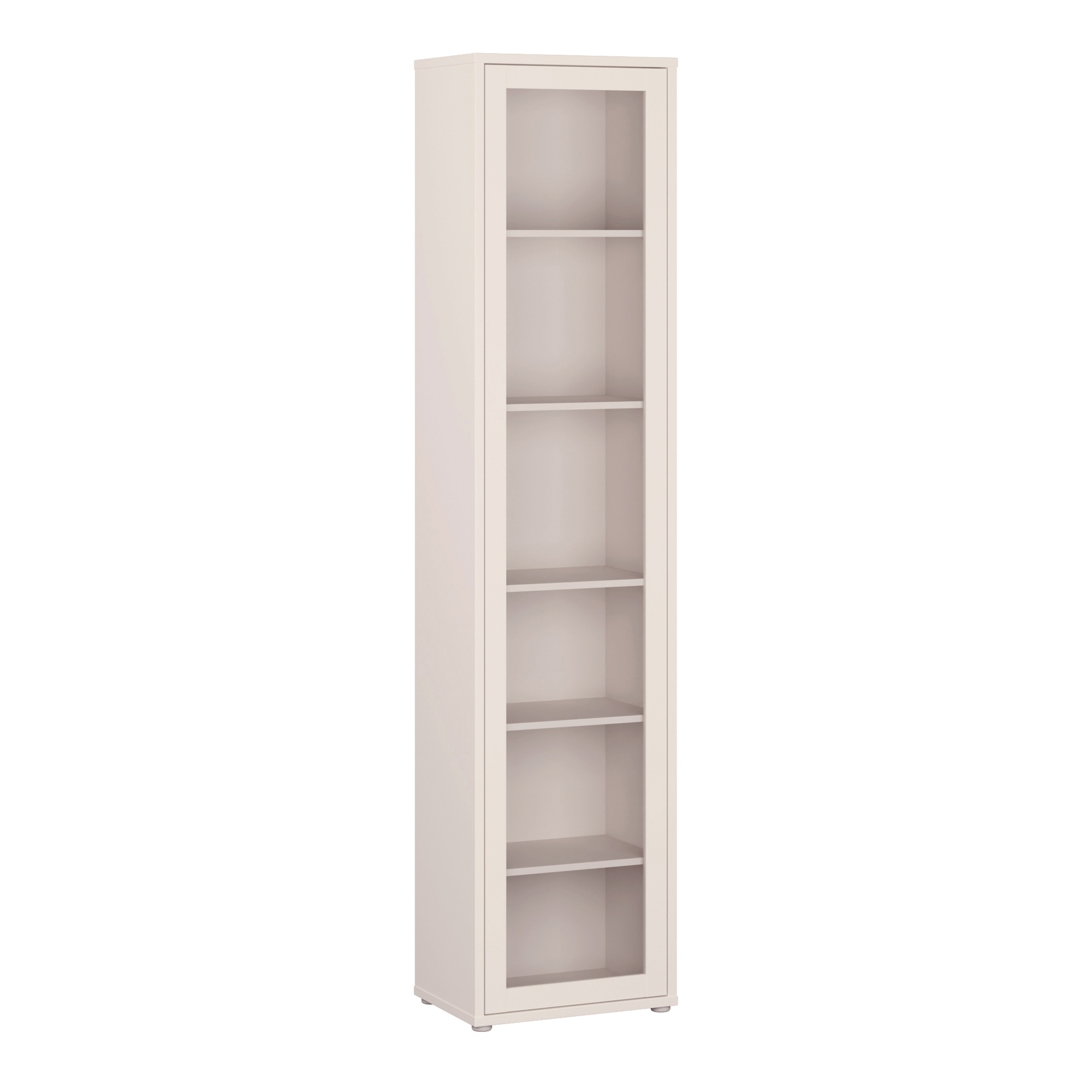 AVELINE Slim Tall Display Cabinet with Push to Open Glass Door and 5 Shelves - Sand