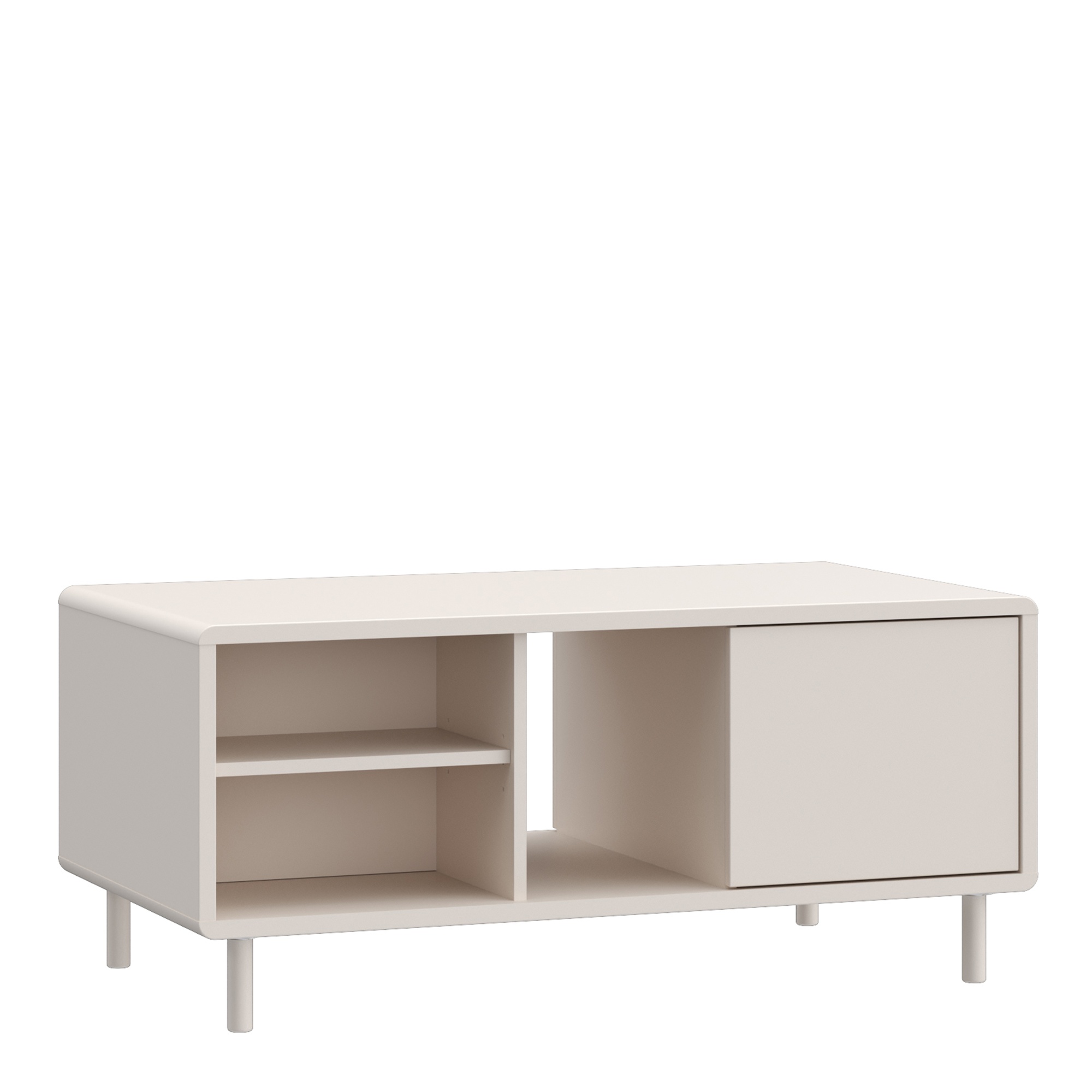 LUNAR Coffee Table with Open Shelf and Door - Sand