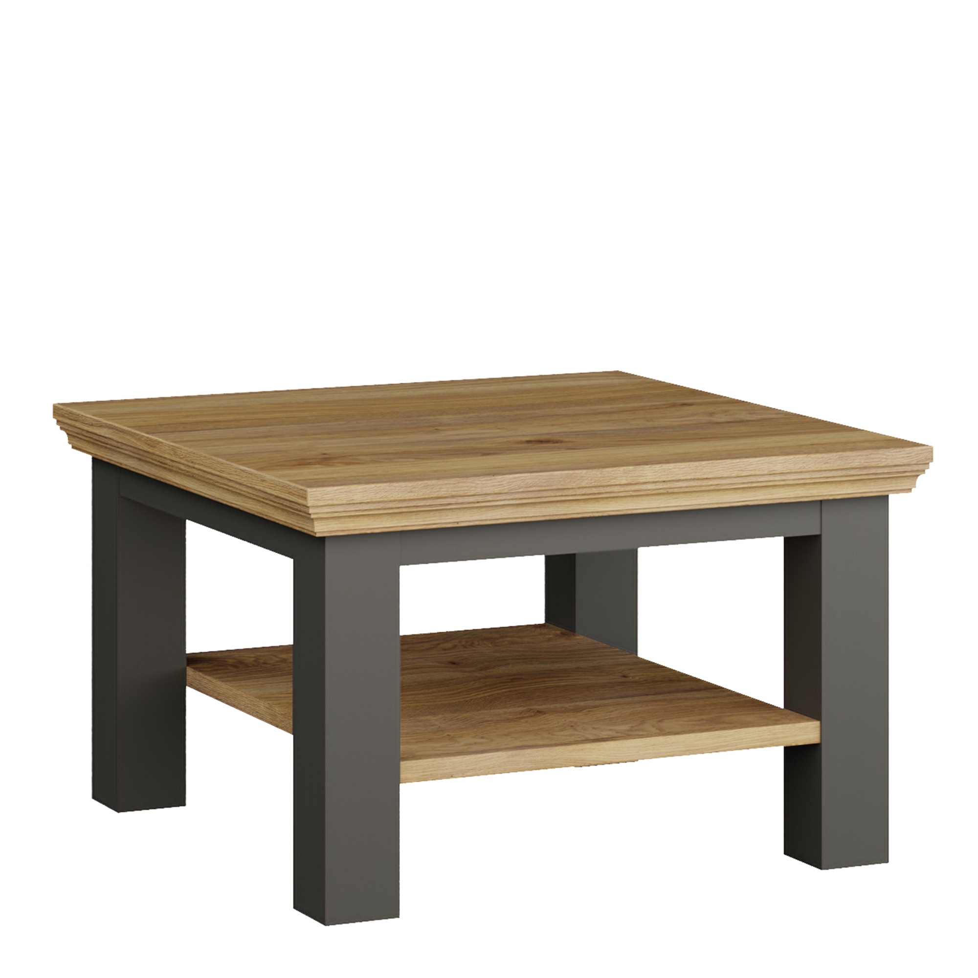 ELMRIDGE Small Coffee Table with Shelf - Wolfram Grey with Mauvella Oak