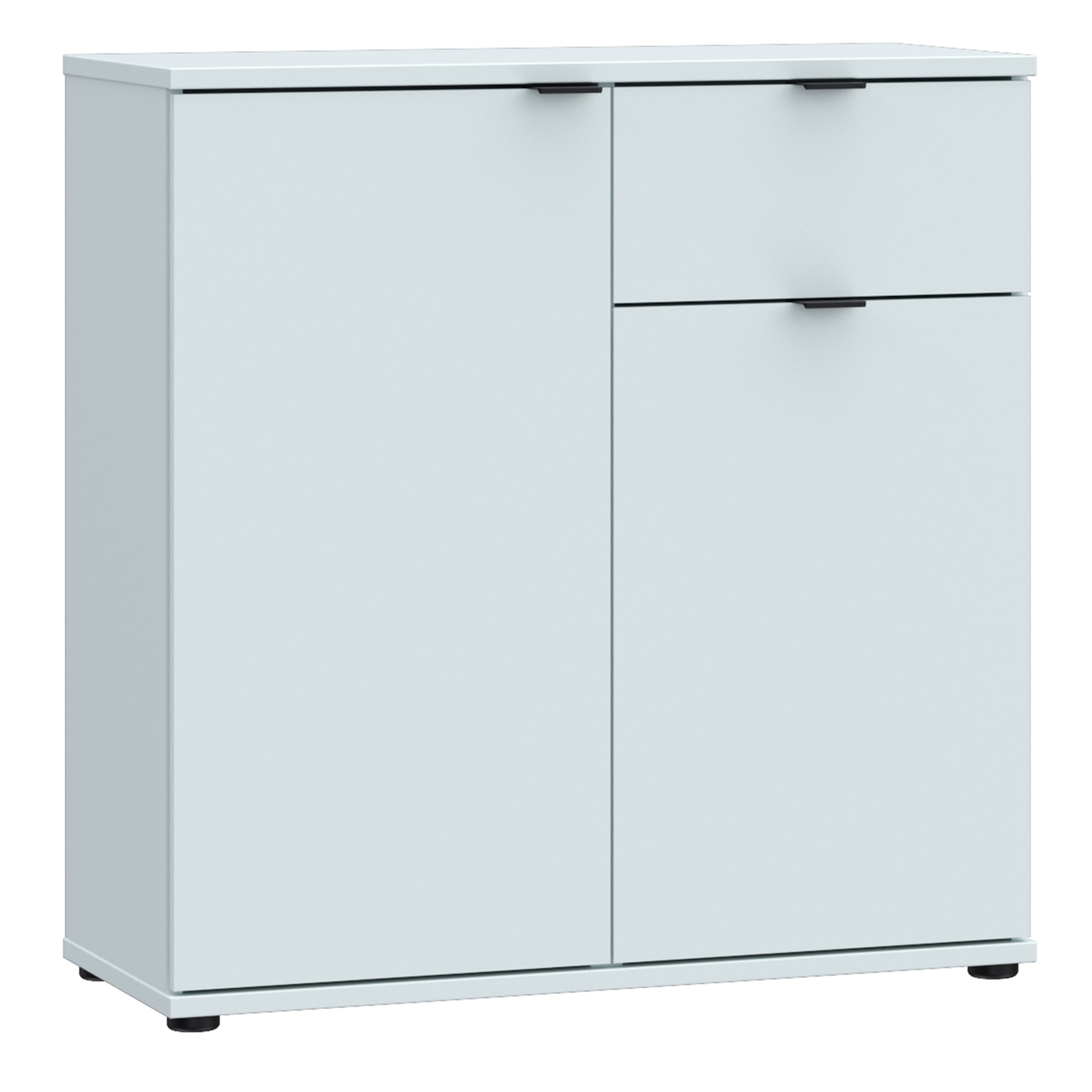 HELION 2 Door Sideboard Cupboard with Drawer and Top Lip Detail - Light Grey