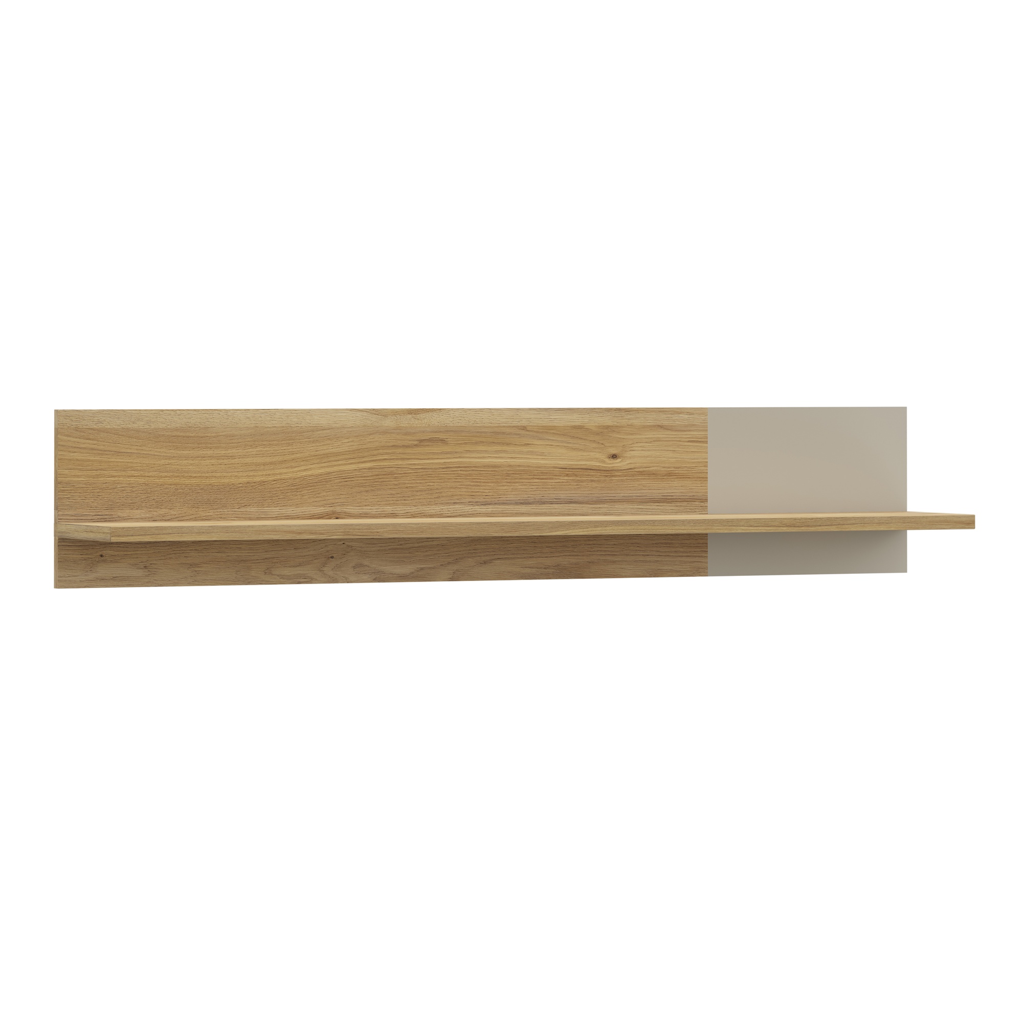 ZENVITE Wall Shelf with Sliding Panel - Mauvella Oak with Sand