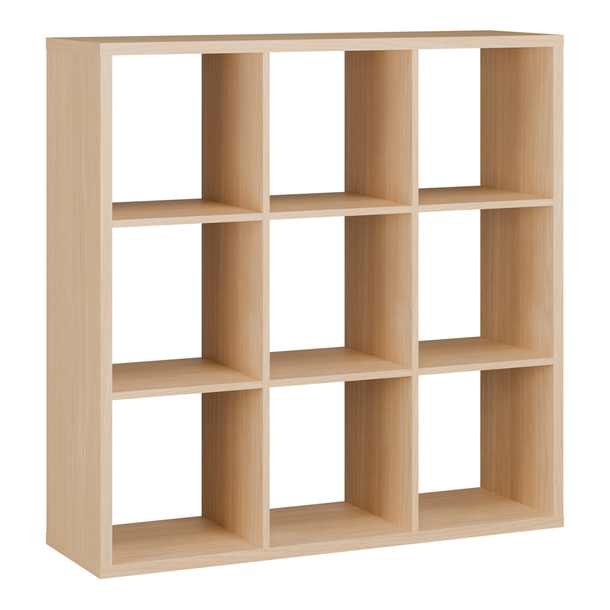 LORYTH 3x3 Bookcase Storage Unit - Elegancia Oak