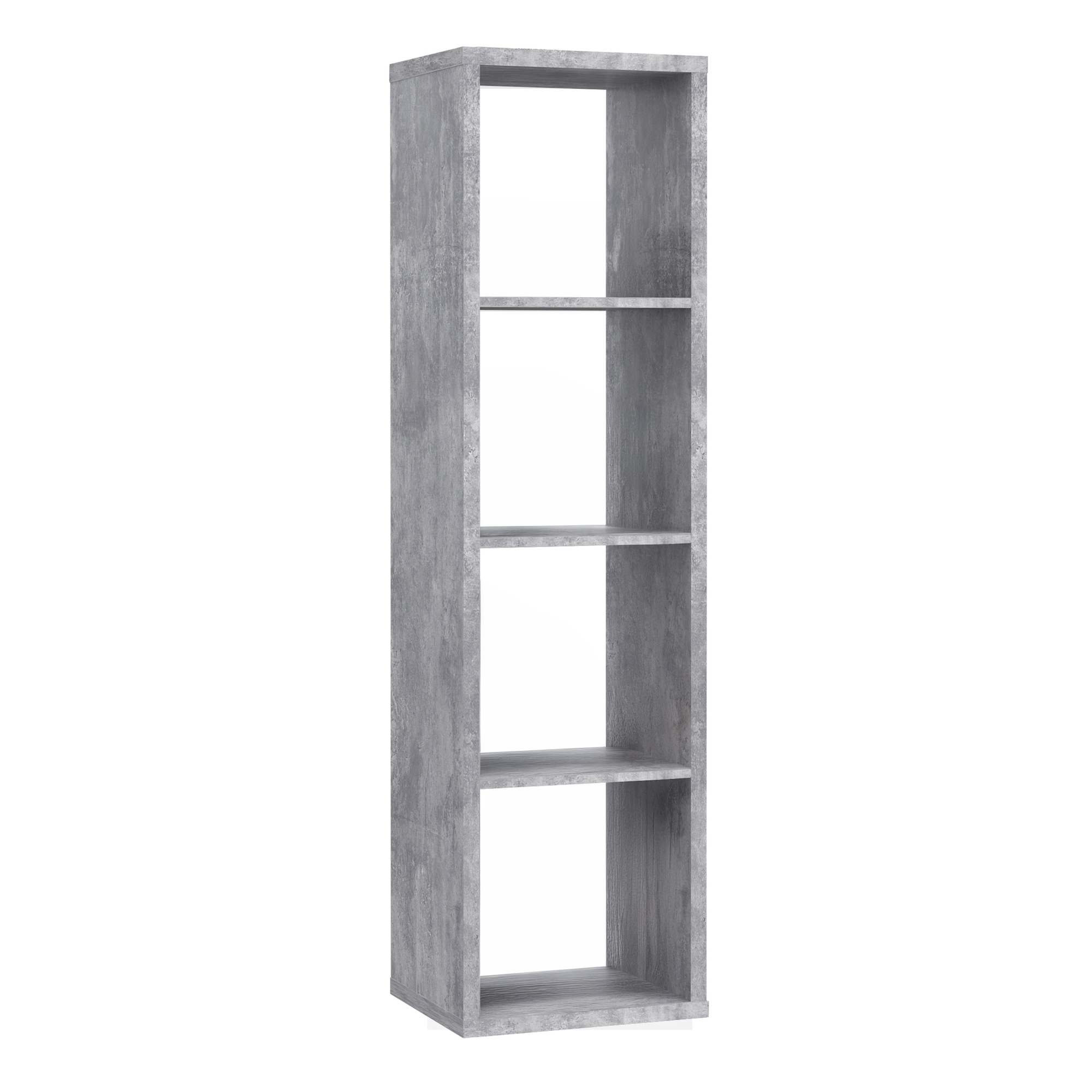 LORYTH 3 Shelves Bookcase Storage Unit - Concrete Grey