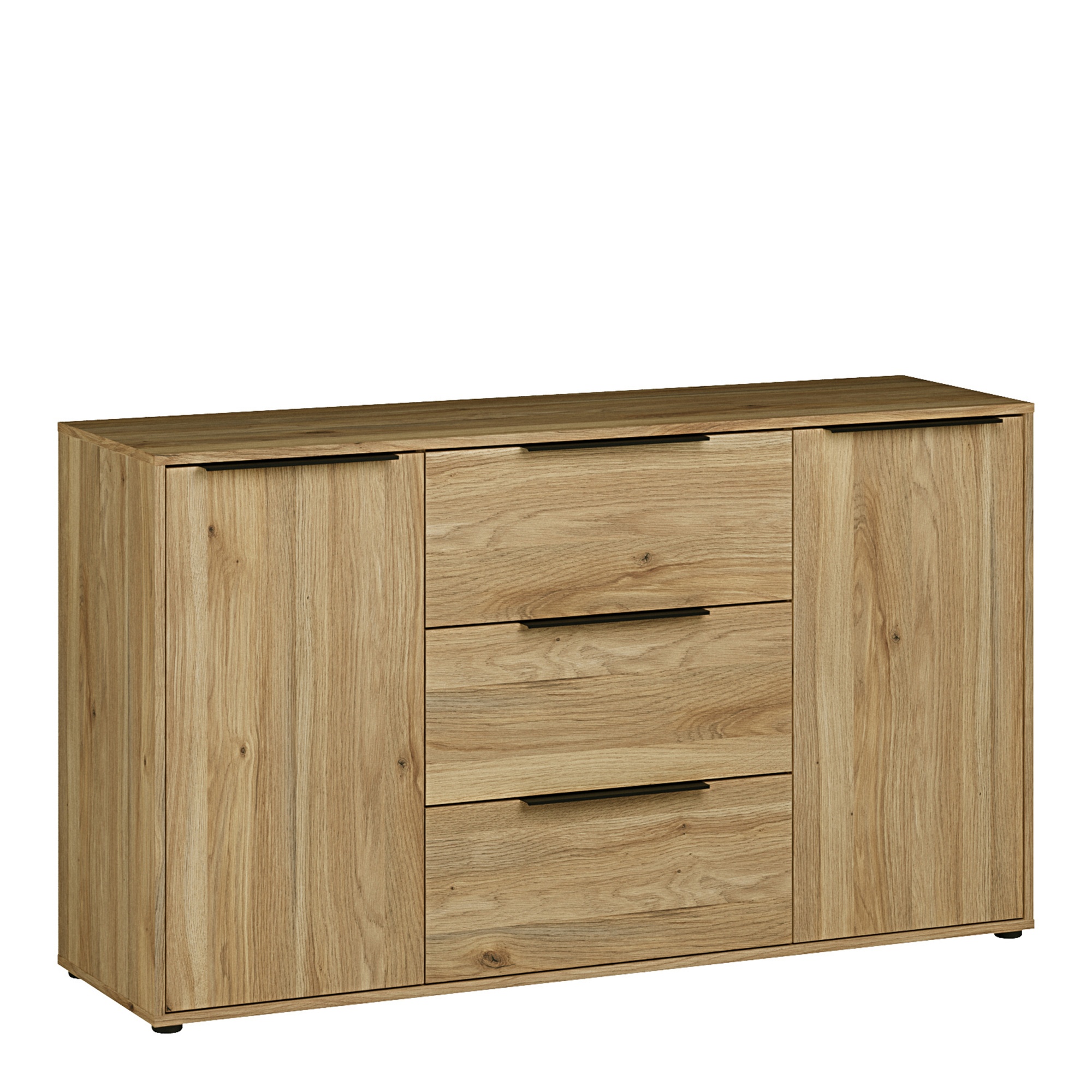 NORDELL 3 Drawer Sideboard with 2 Doors - Mauvella Oak
