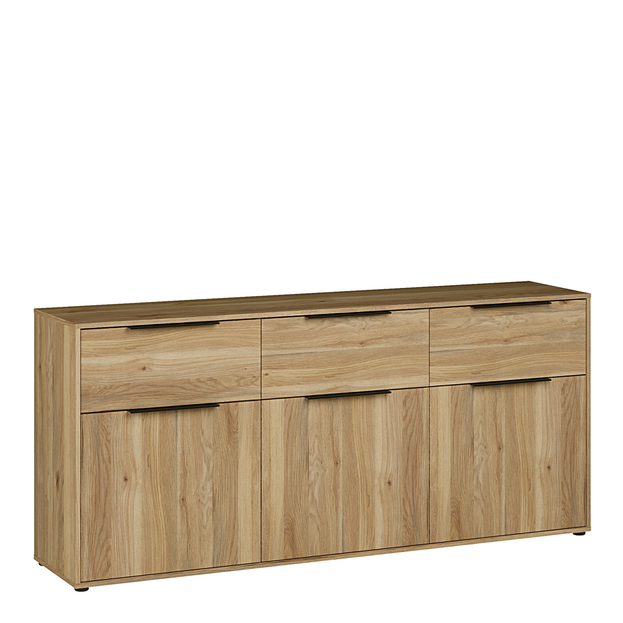 NORDELL 3 Drawer Sideboard with 3 Doors - Mauvella Oak