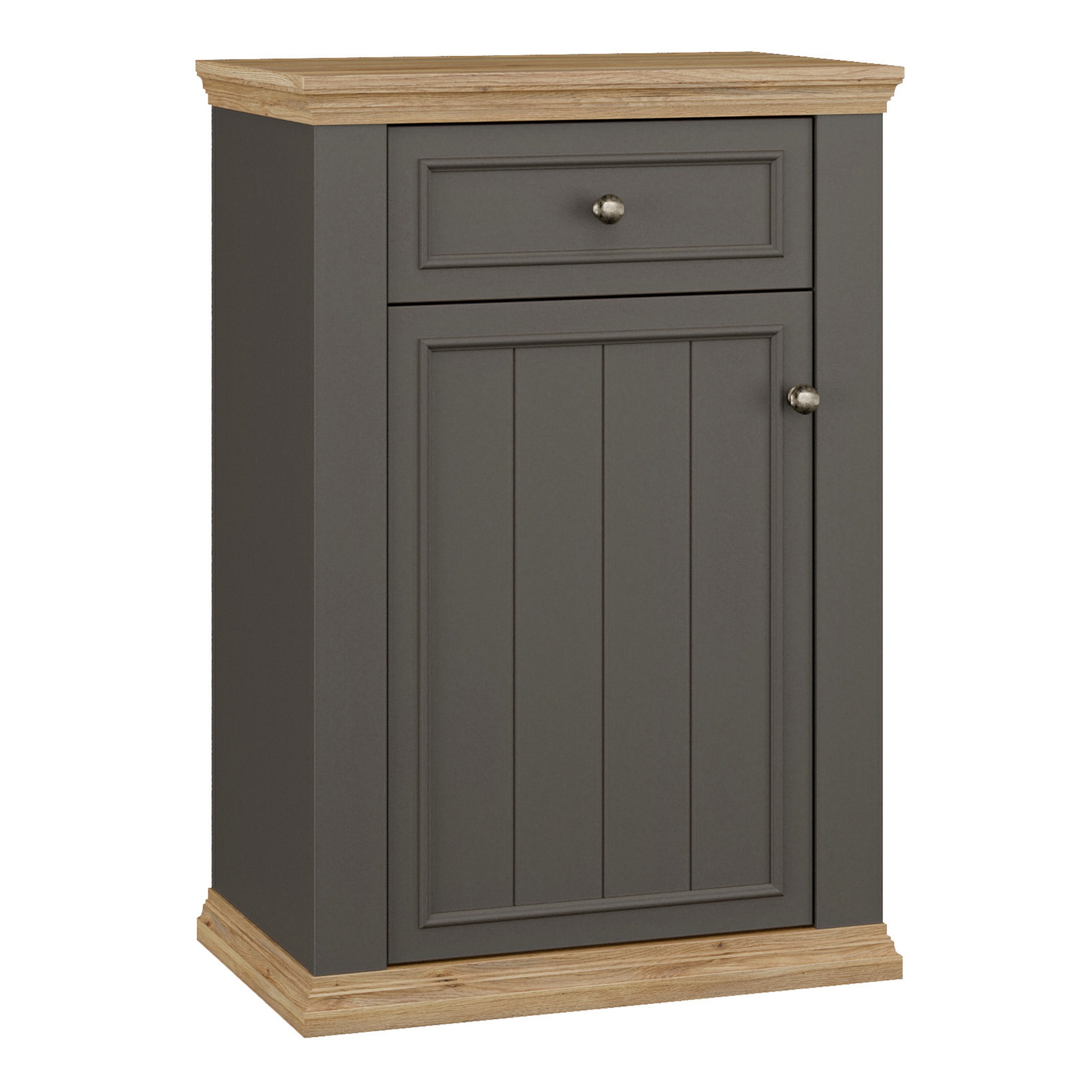 ELMRIDGE Shoe Cabinet with Drawer - Grey with Mauvella Oak