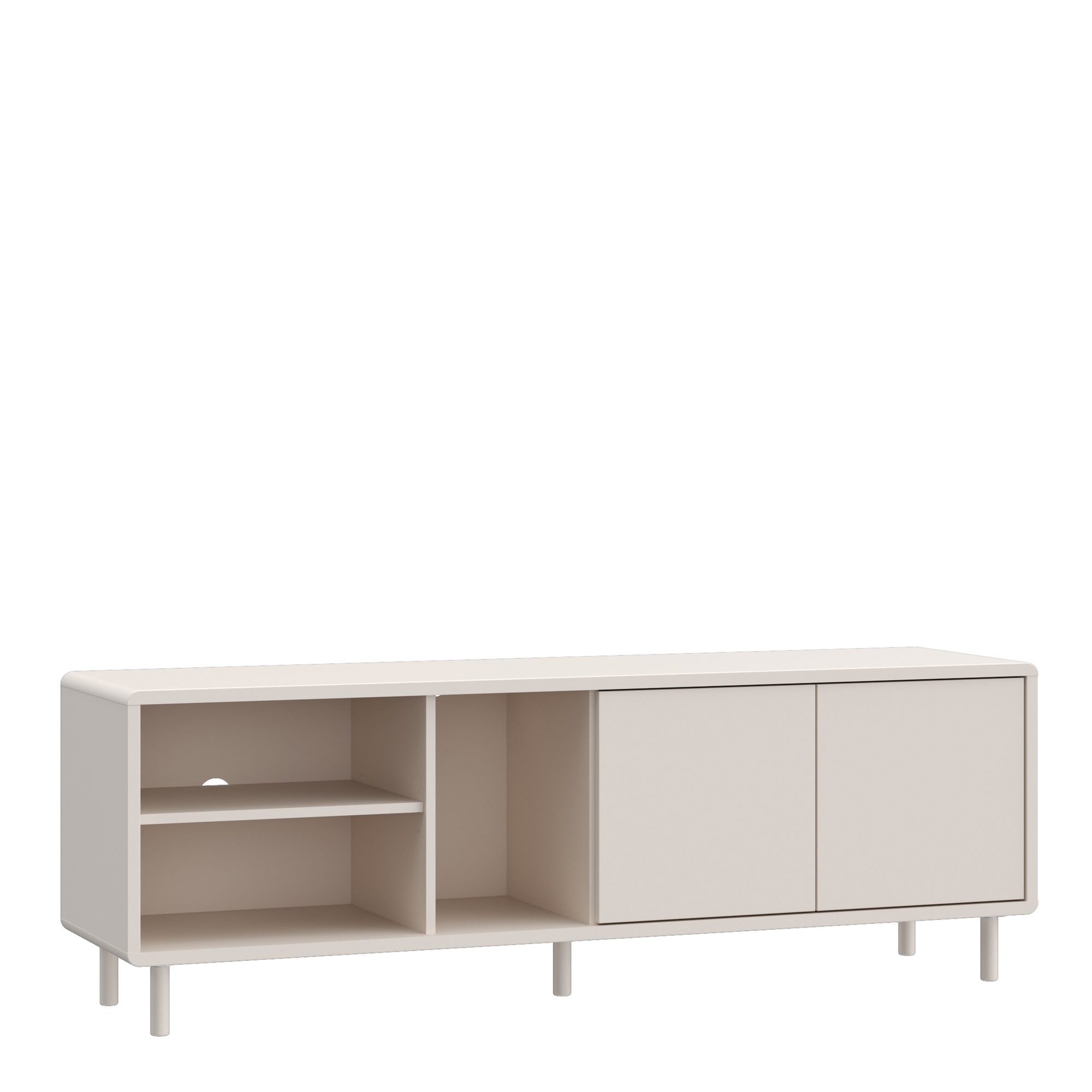 LUNAR TV Unit Cabinet with Open Shelving and 2 Door Storage - Sand