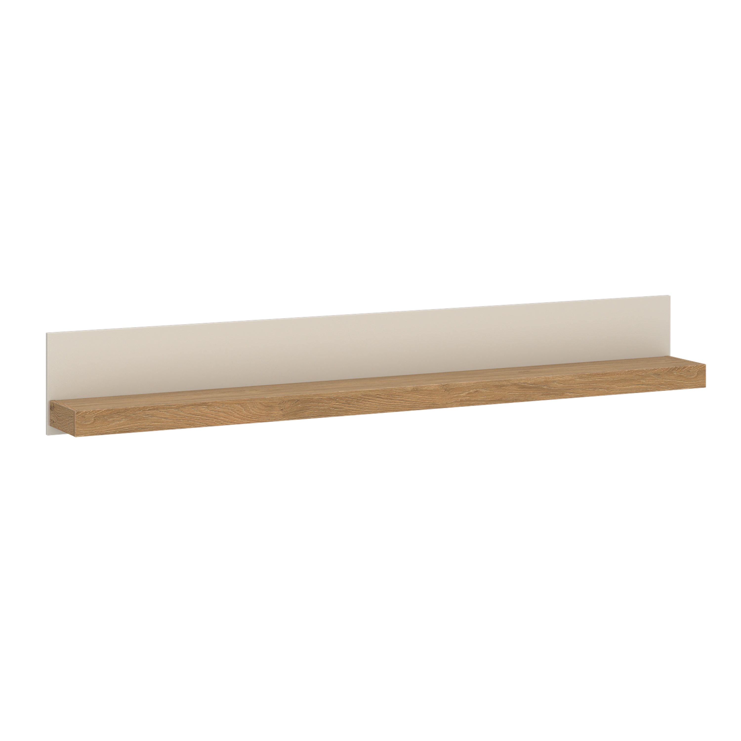 NAXTON Wall Shelf 194cm - Cashmere with Stone Oak