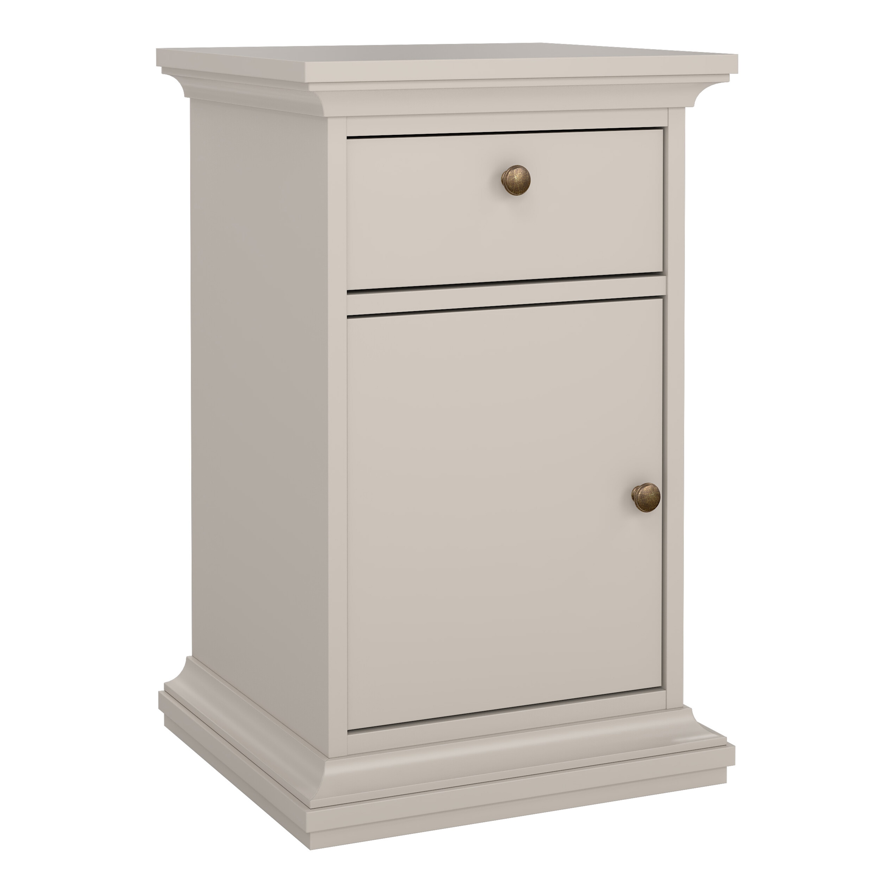 PORTHOPE Bedside Table with 1 Door and 1 Drawer - Cashmere