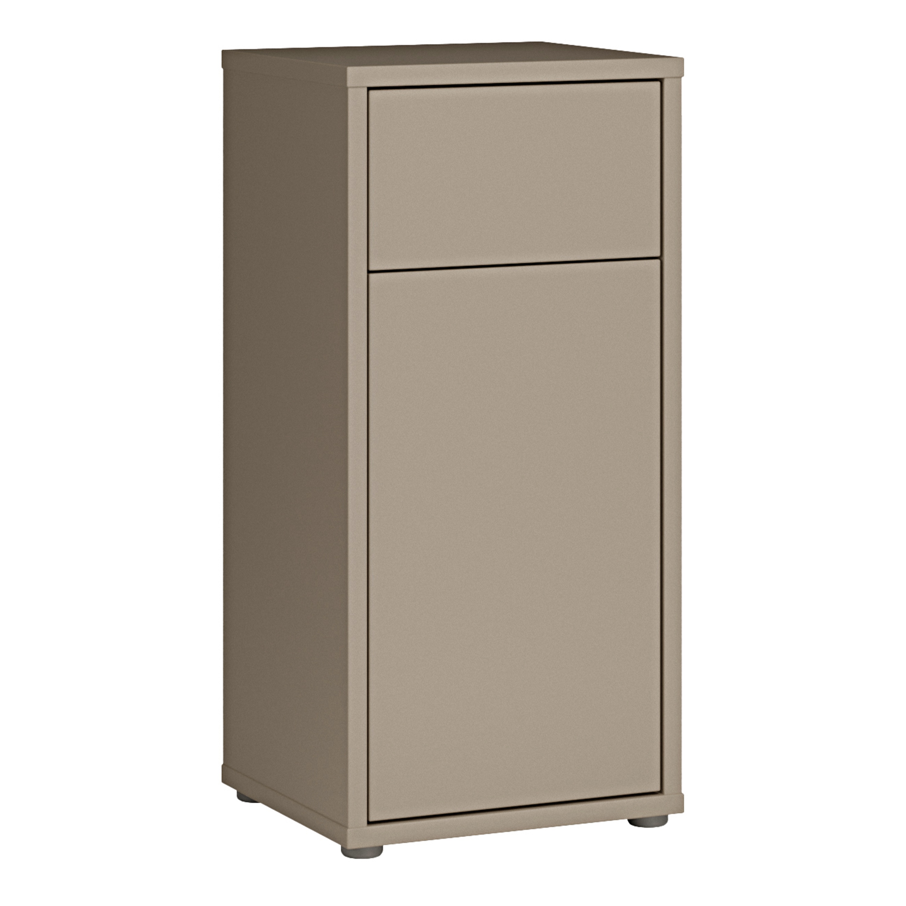 AVELINE Low Bathroom Storage Cabinet with 1 Push to Open Door and 1 Drawer - Taupe