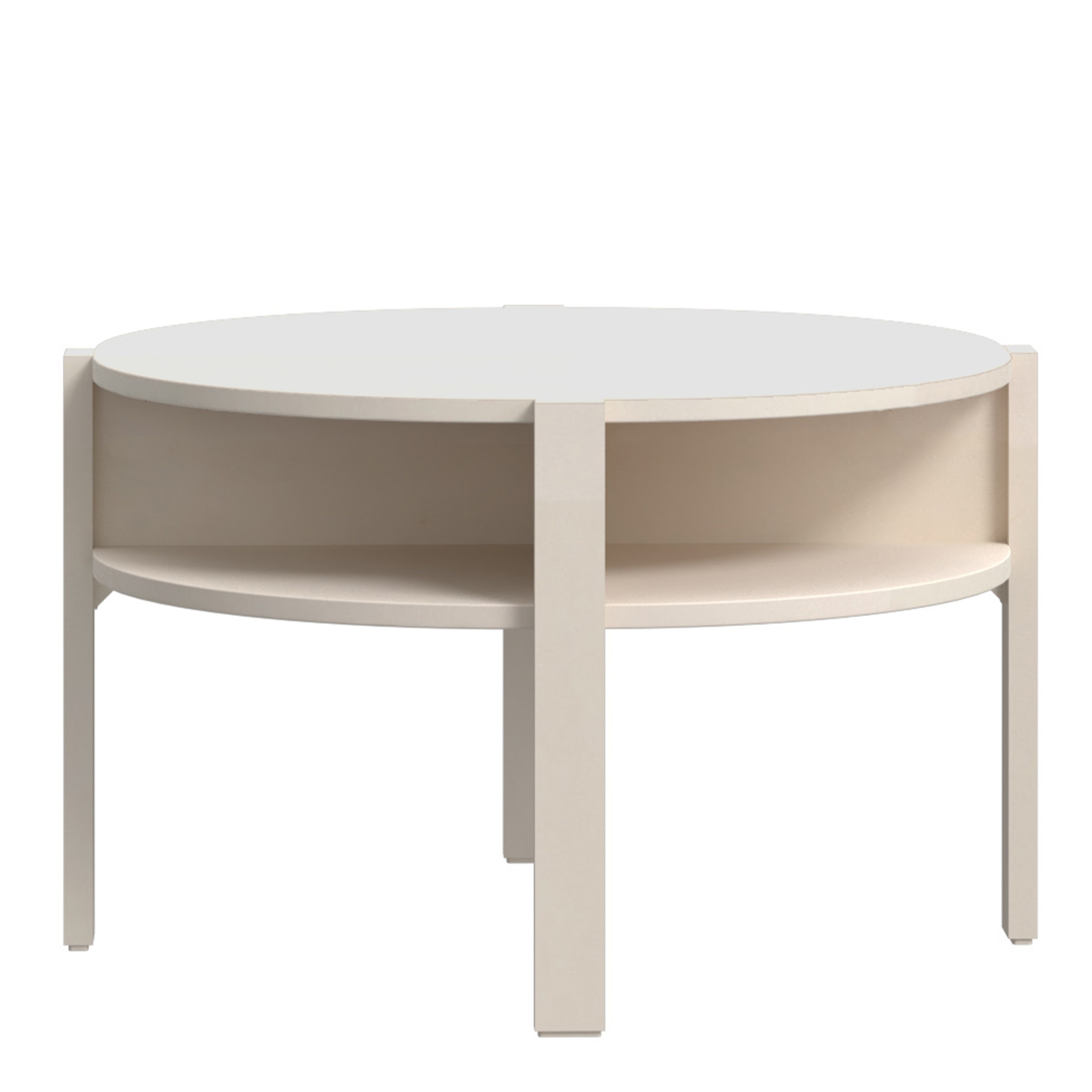BAHARO Round Coffee Table with Open Shelf - Sand