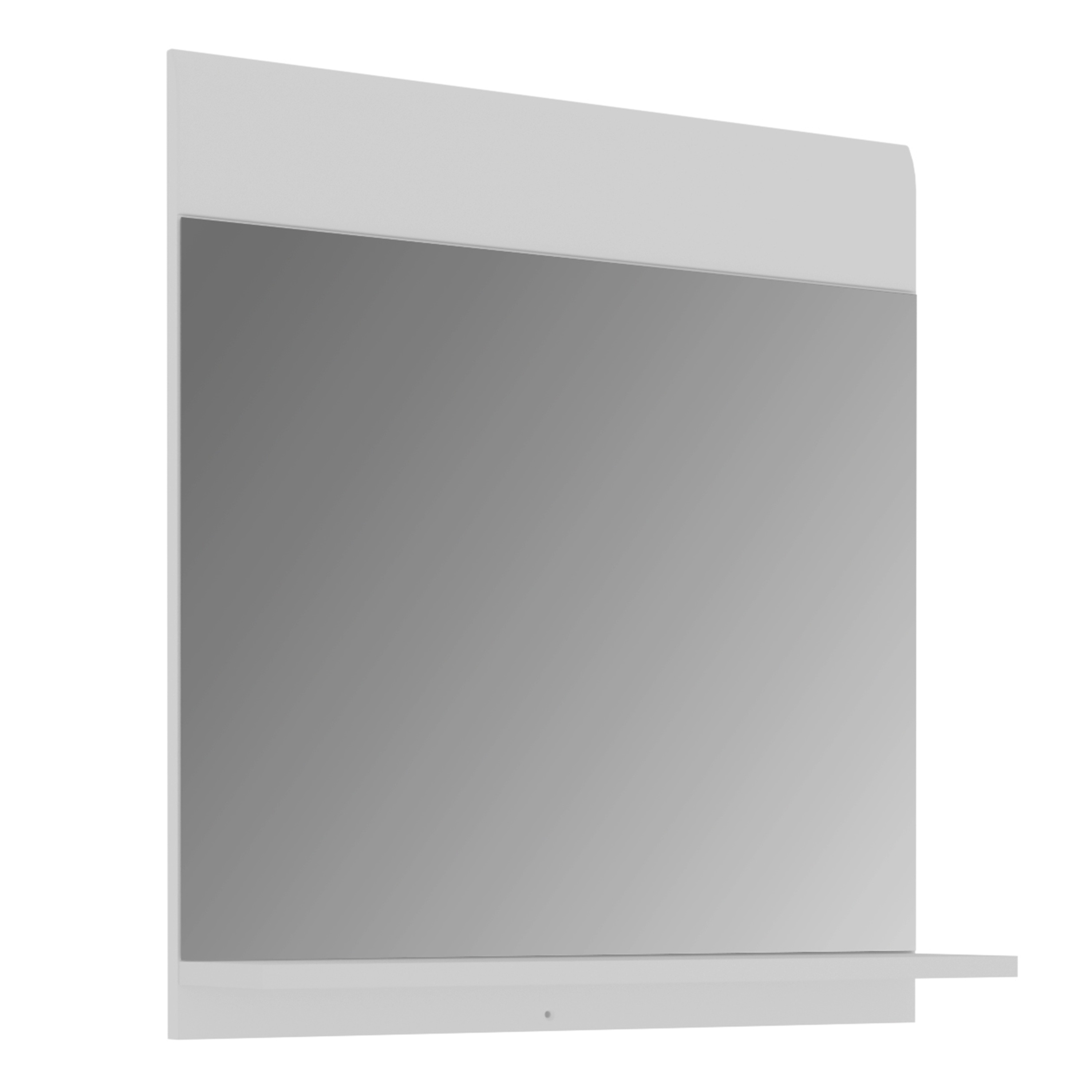 FROSTIC Bathroom Mirror with Shelf - White High Gloss