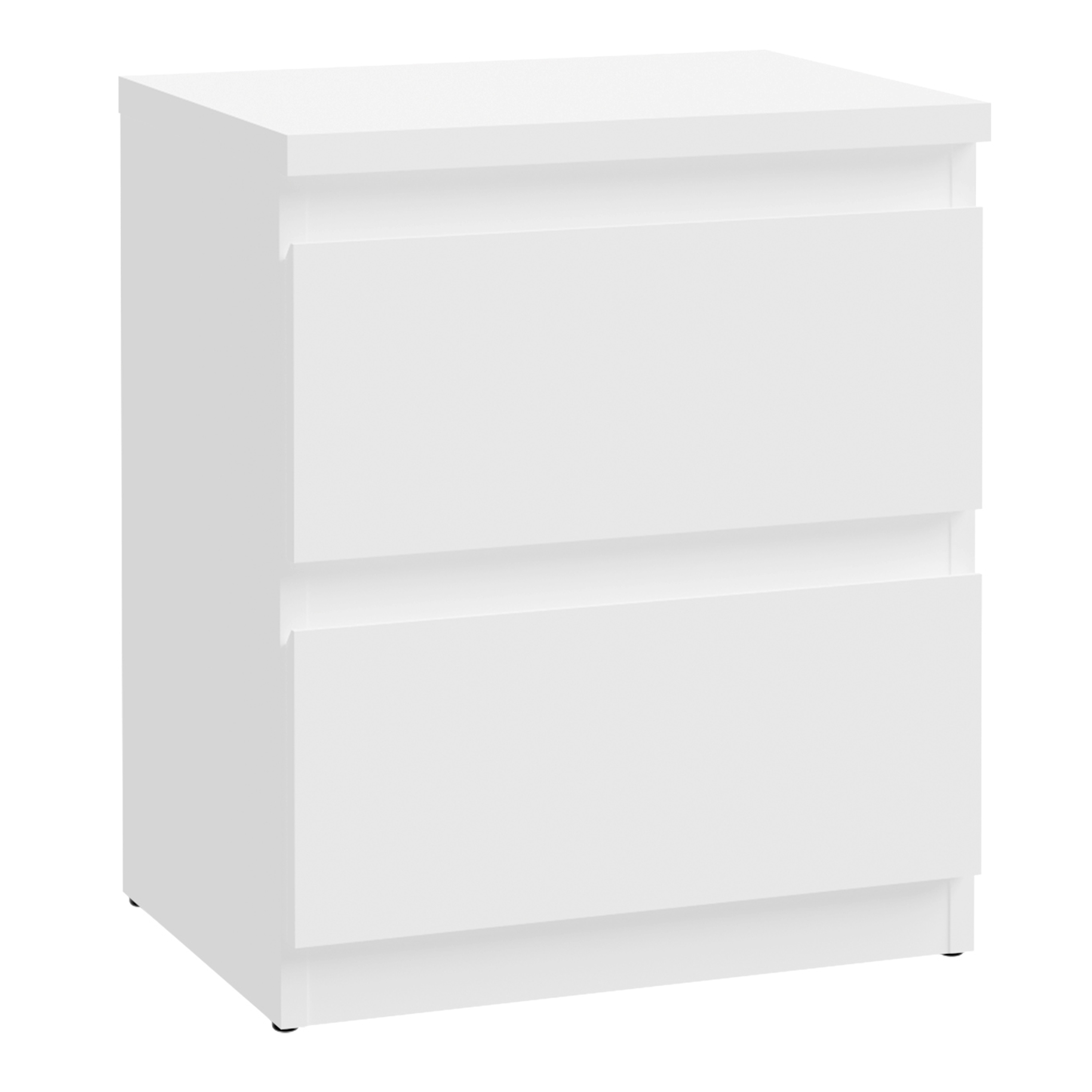 EDMONT Bedside Table with 2 Drawers - White