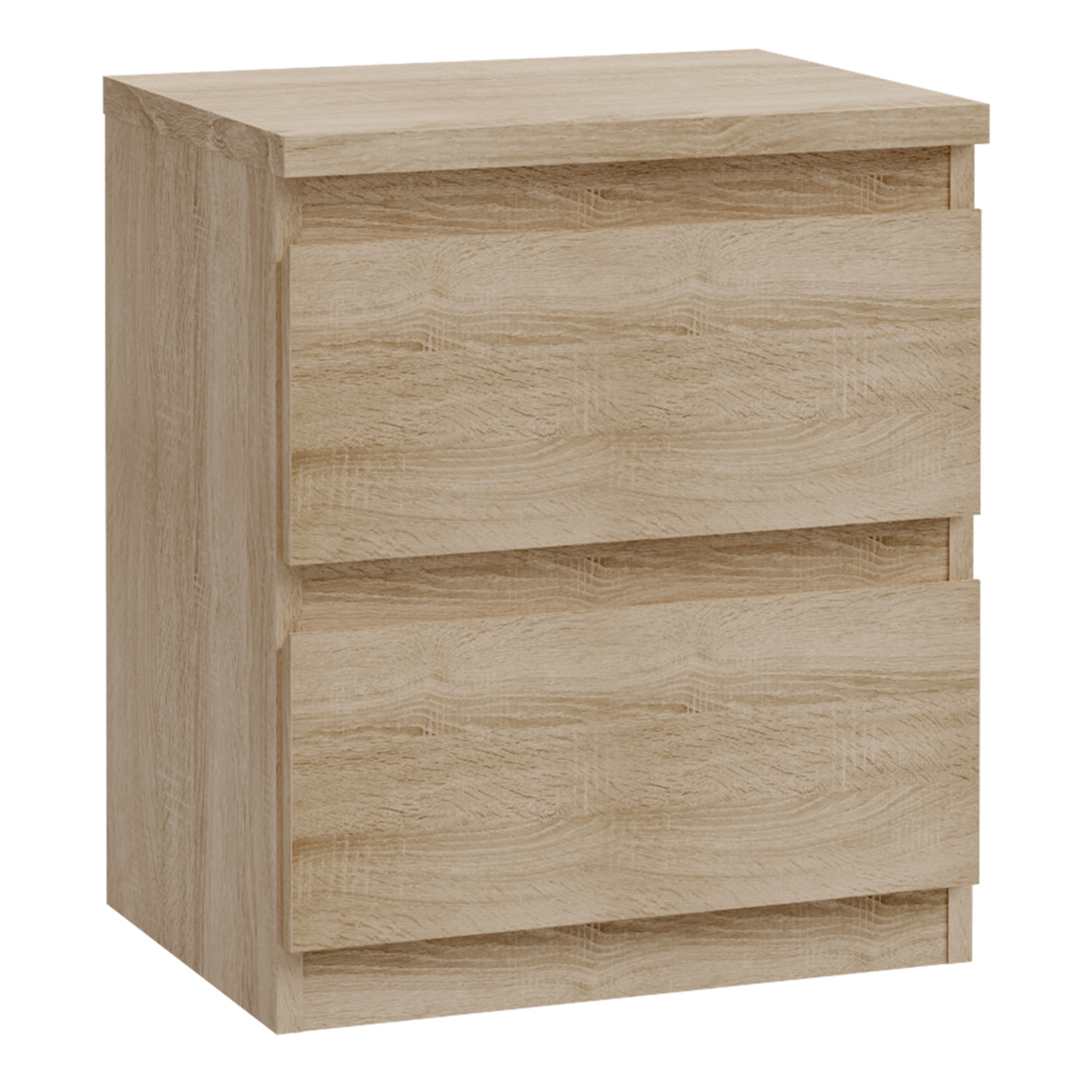 EDMONT Bedside Table with 2 Drawers - Sonoma Oak
