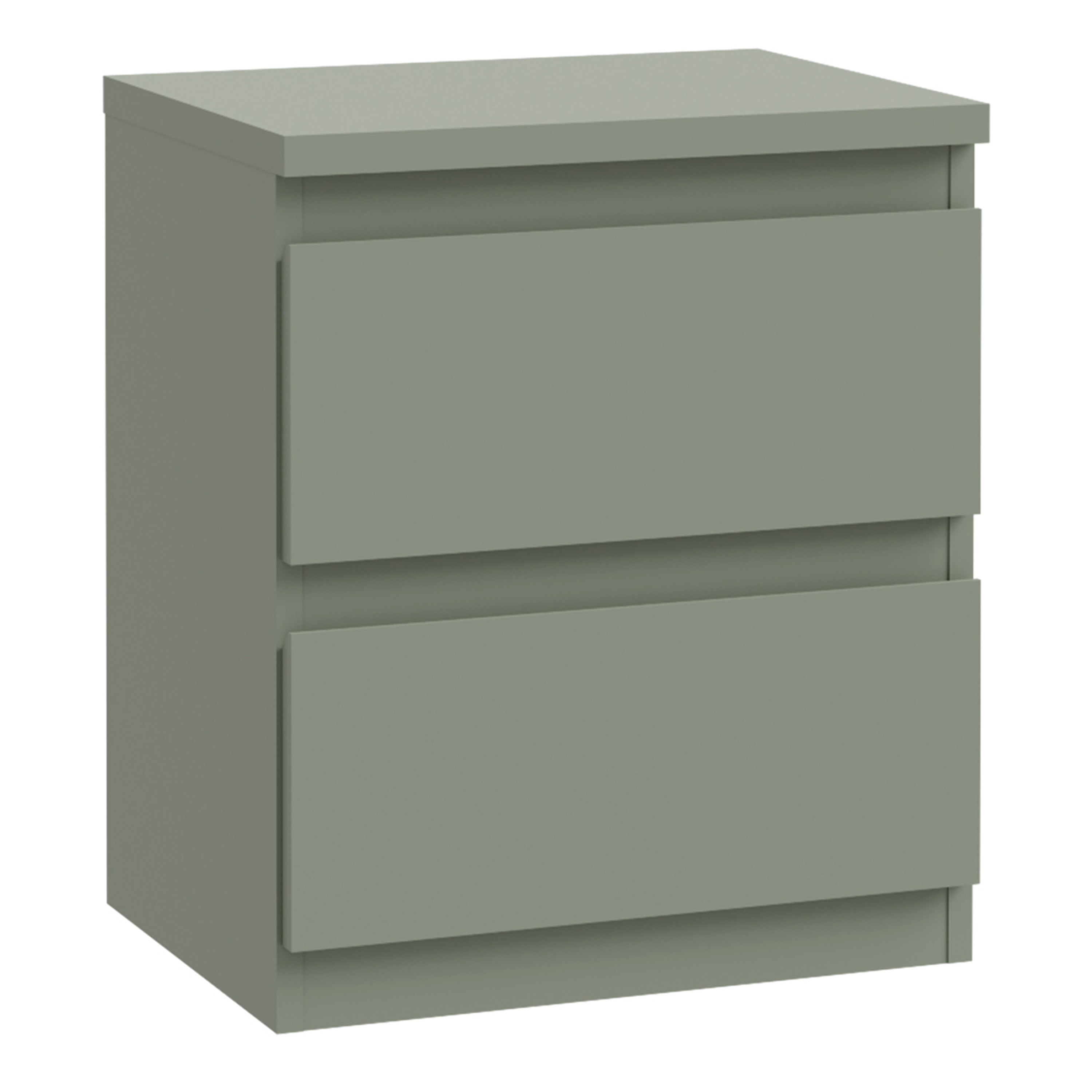 EDMONT Bedside Table with 2 Drawers - Sage Green