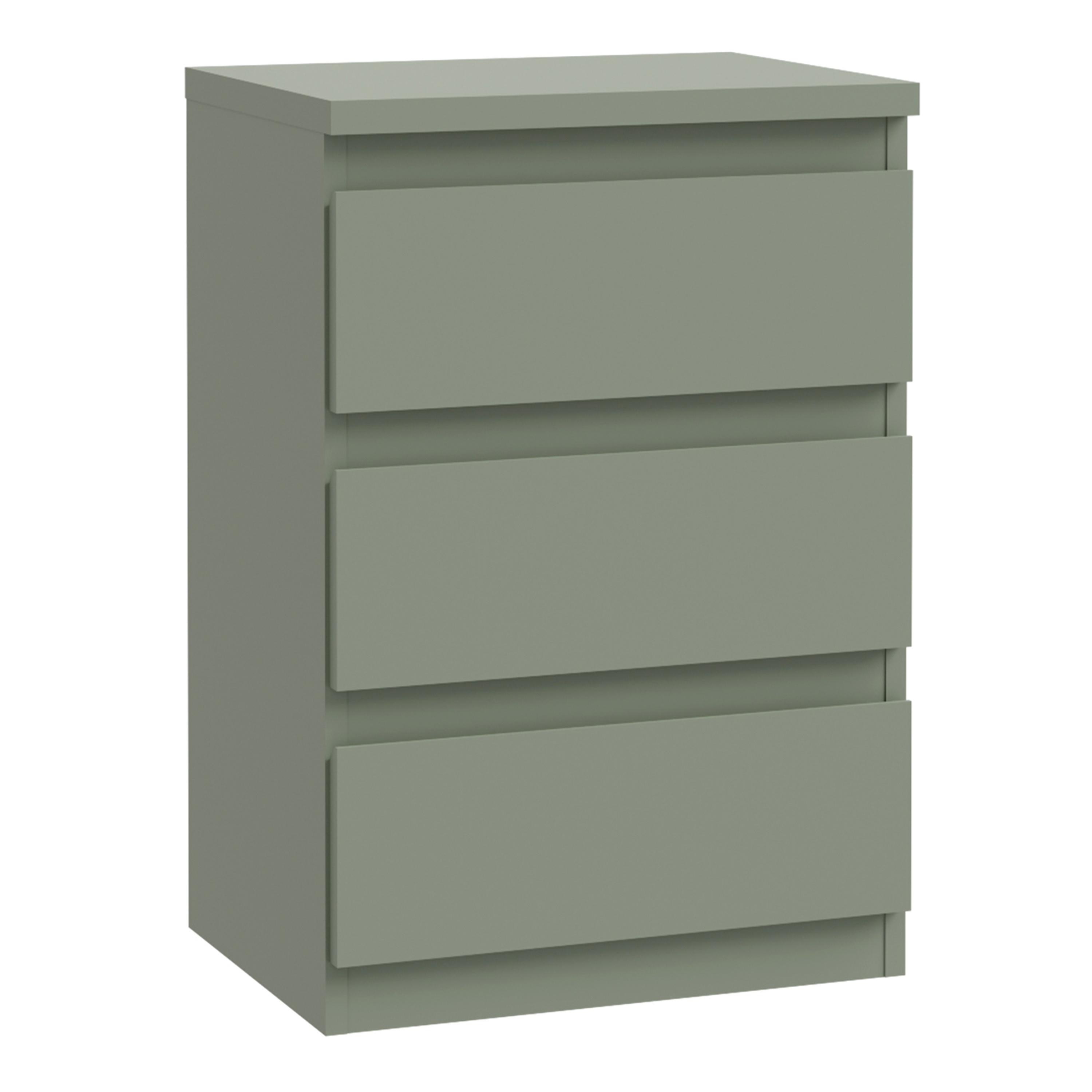 EDMONT Bedside Table with 3 Drawers - Sage Green