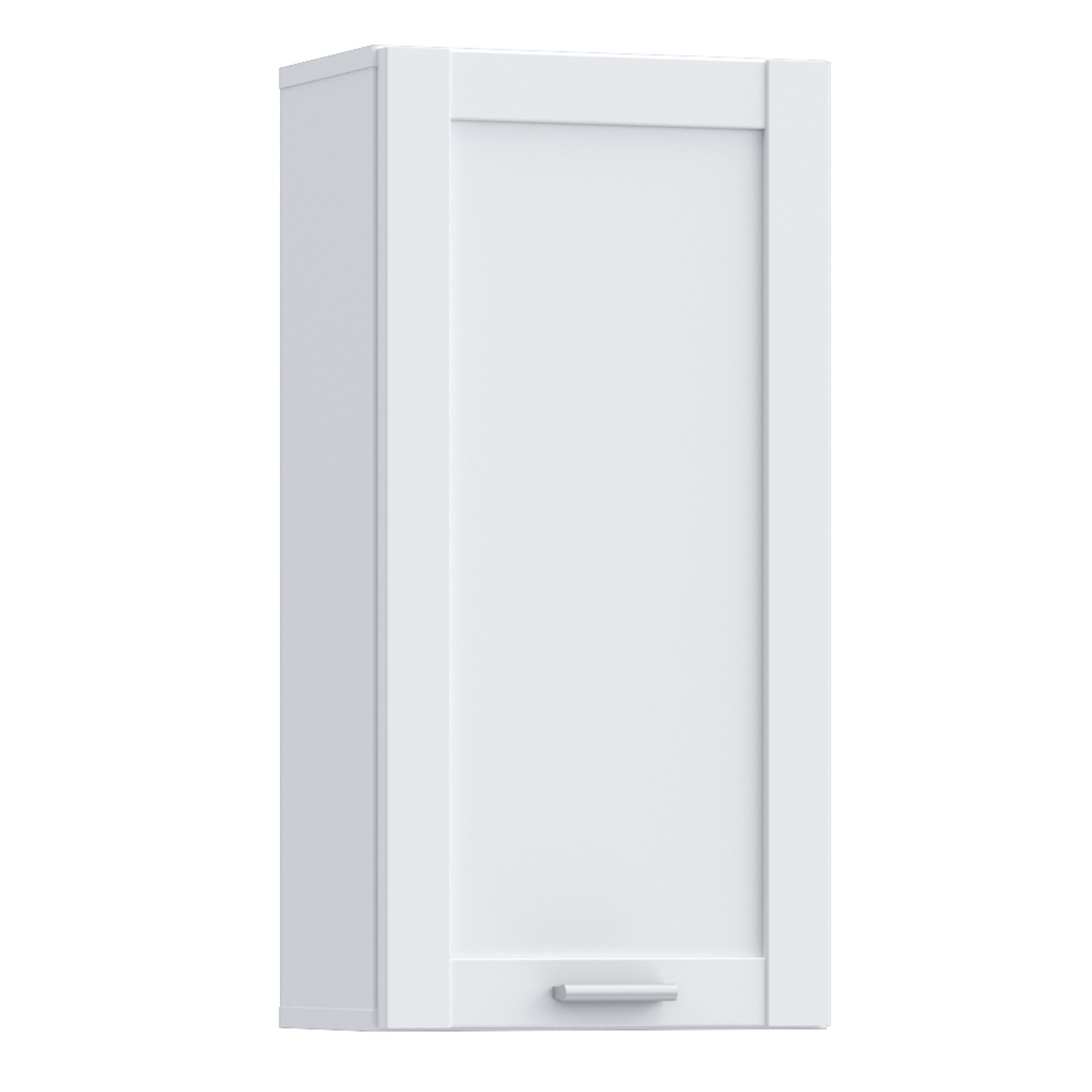 LOKARA Hanging Bathroom Storage Cabinet with 1 Door and Silver Handle - White