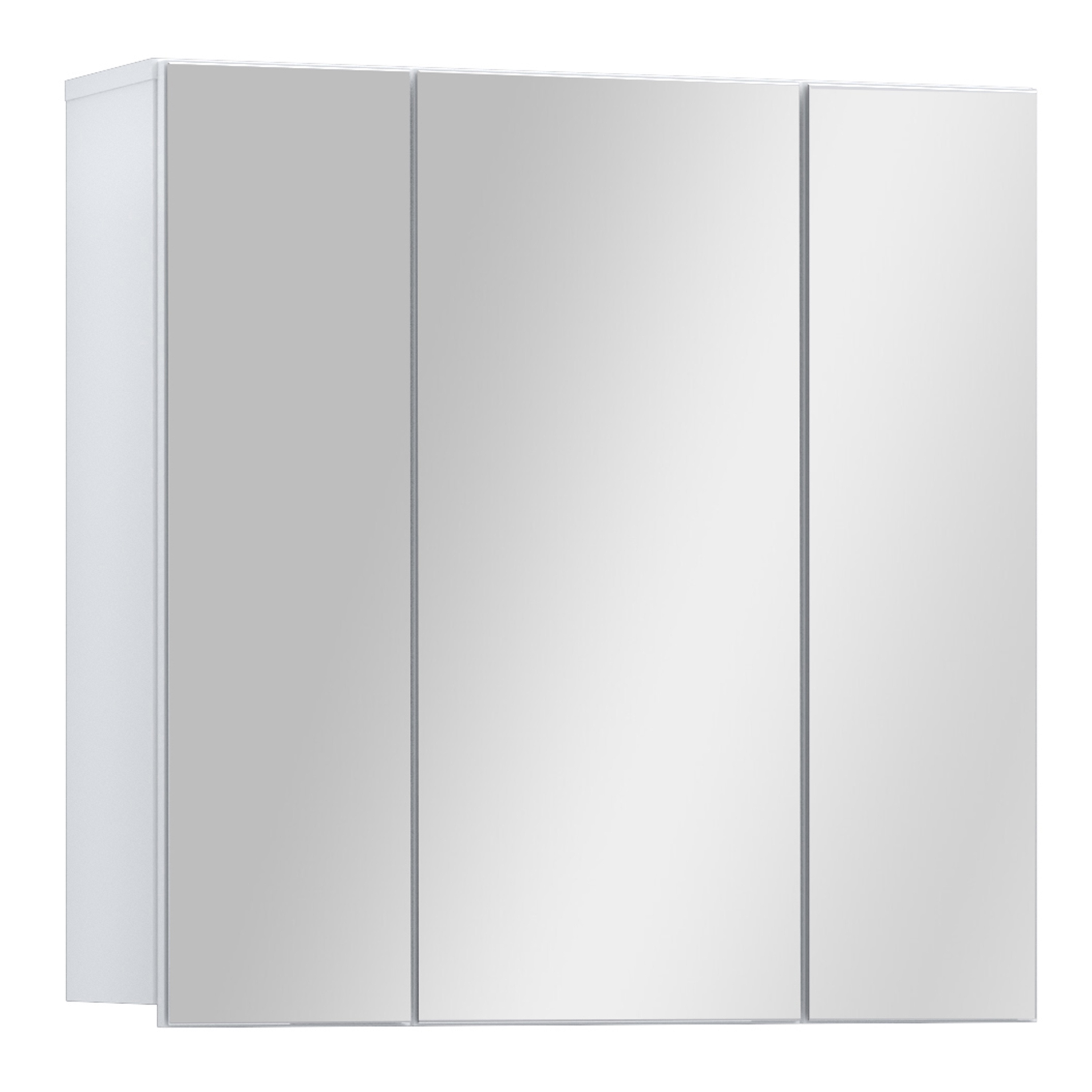 LOKARA Hanging Bathroom Mirror Cabinet with 3 Mirrored Doors - White