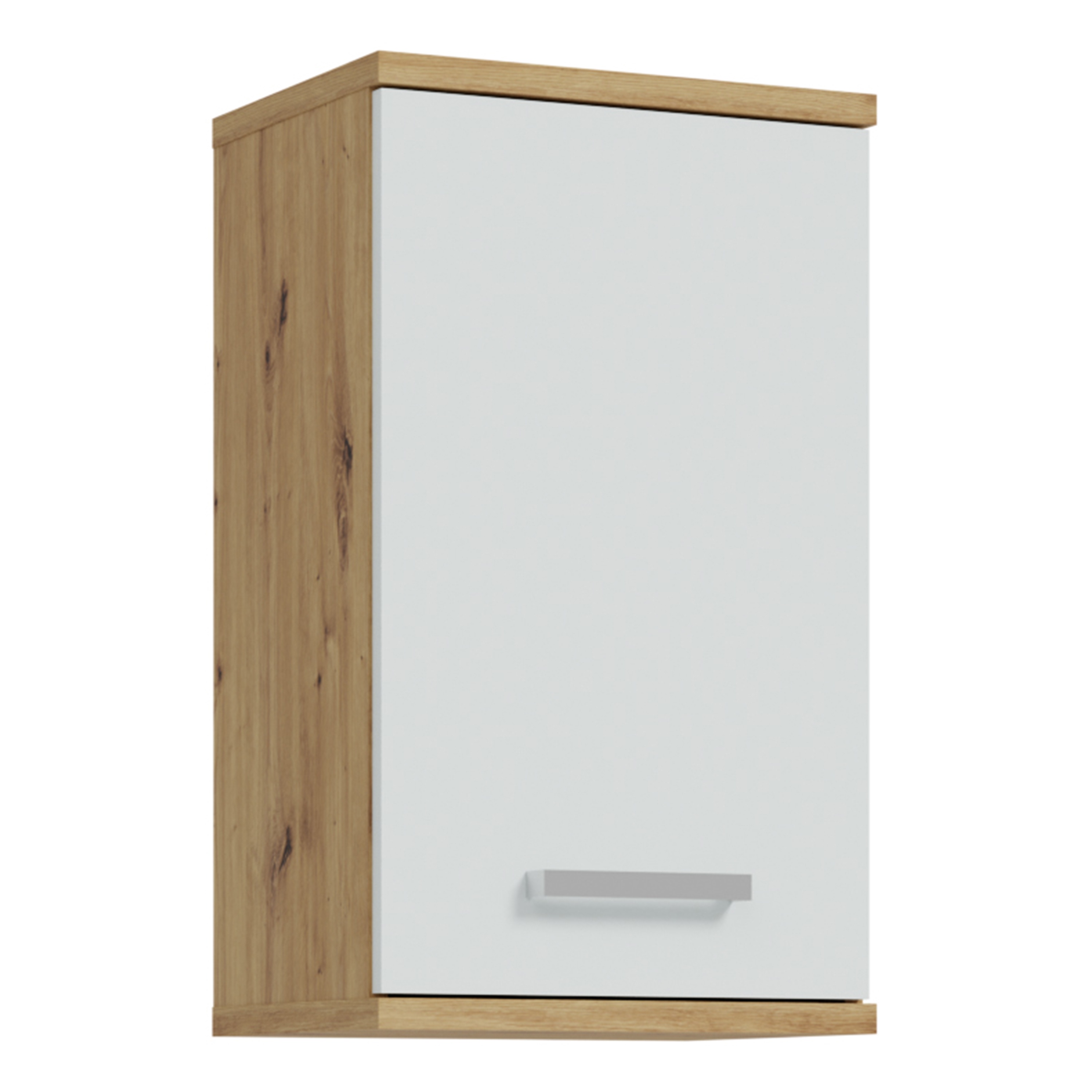 VERDON Small Hanging Bathroom Storage Cabinet with 1 Door - Artisan Oak with Light Grey