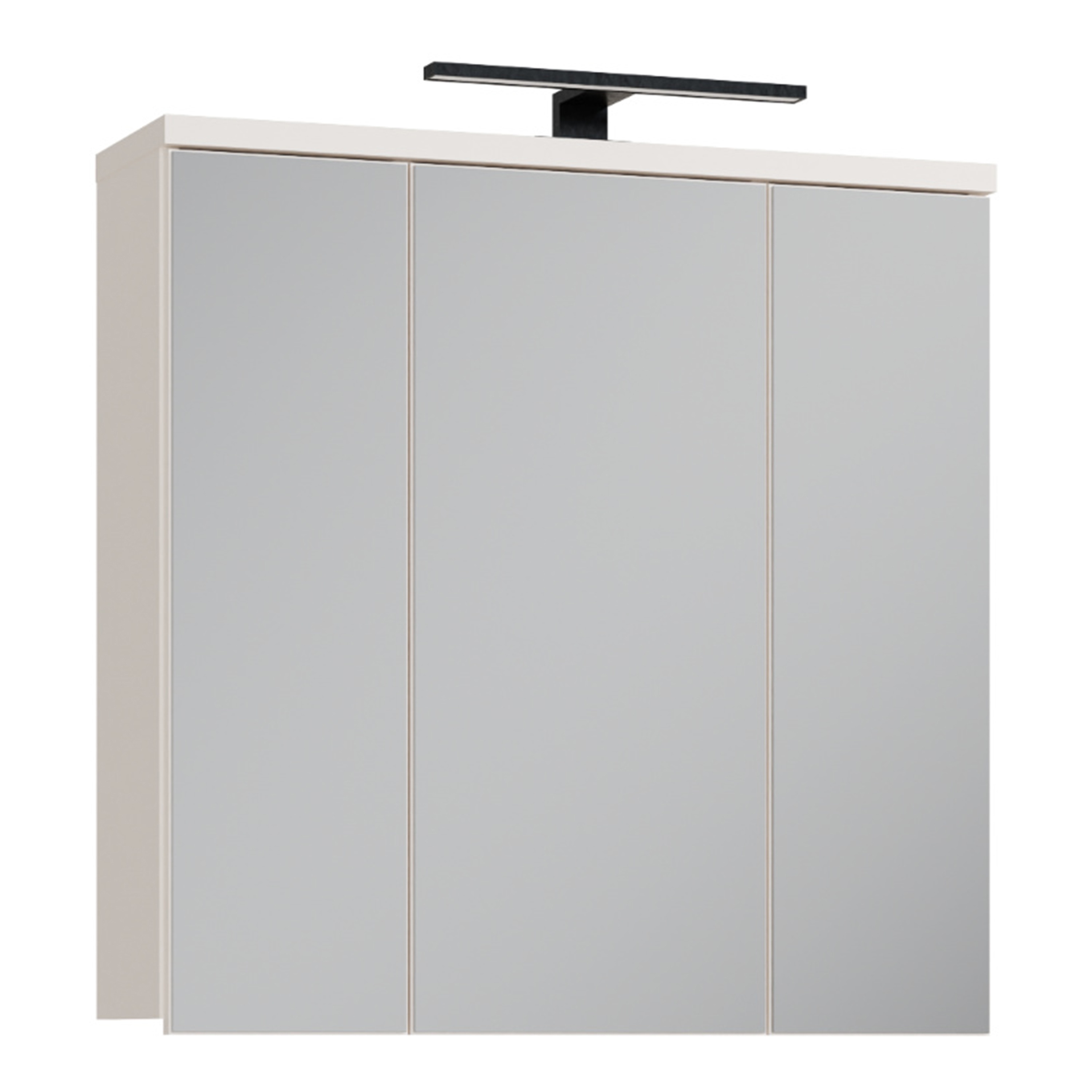 VERDON 3 Door Bathroom Mirror Cabinet with Integrated LED Lighting - Sand