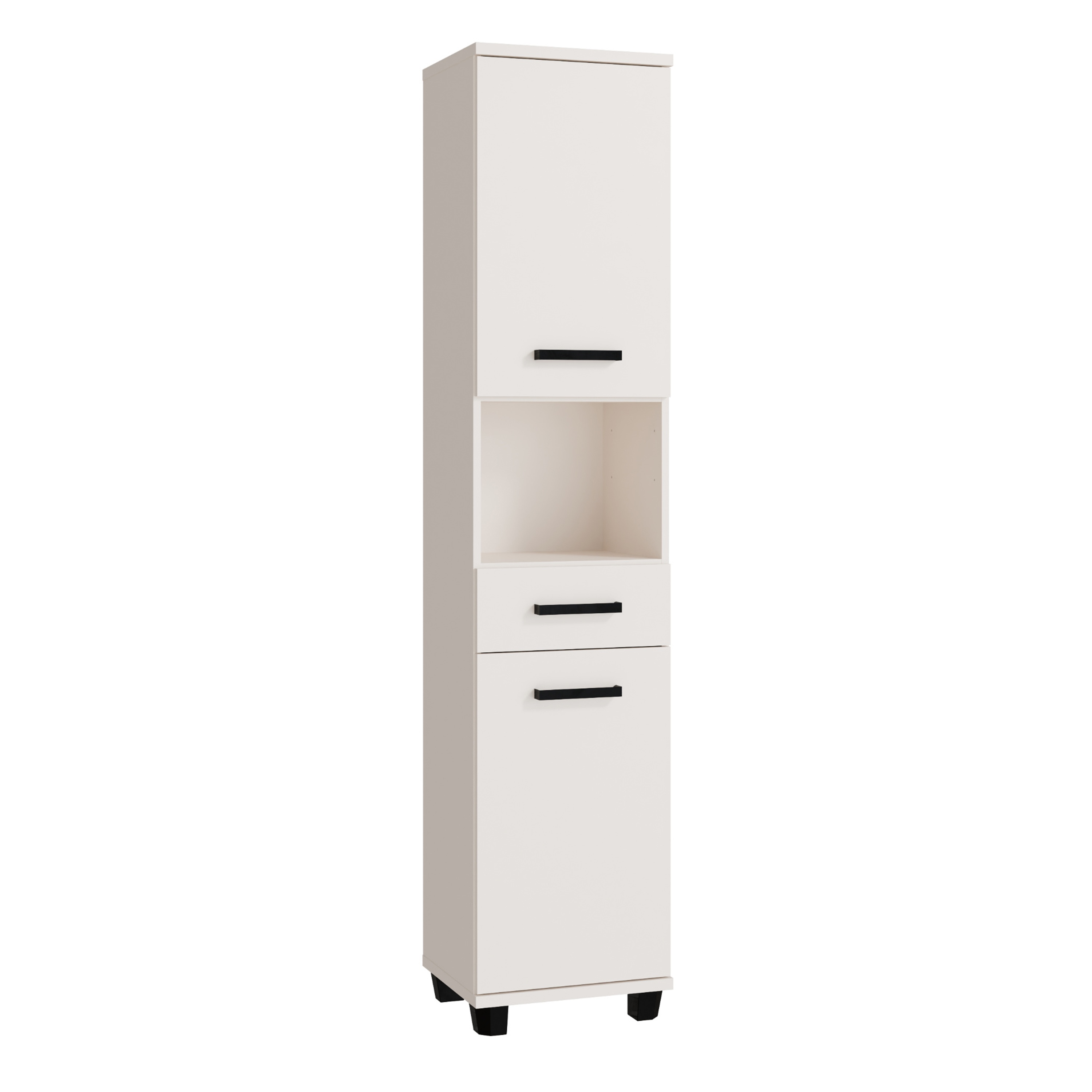 VERDON Tall Narrow Bathroom Storage Cabinet with 2 Doors and 1 Drawer - Sand