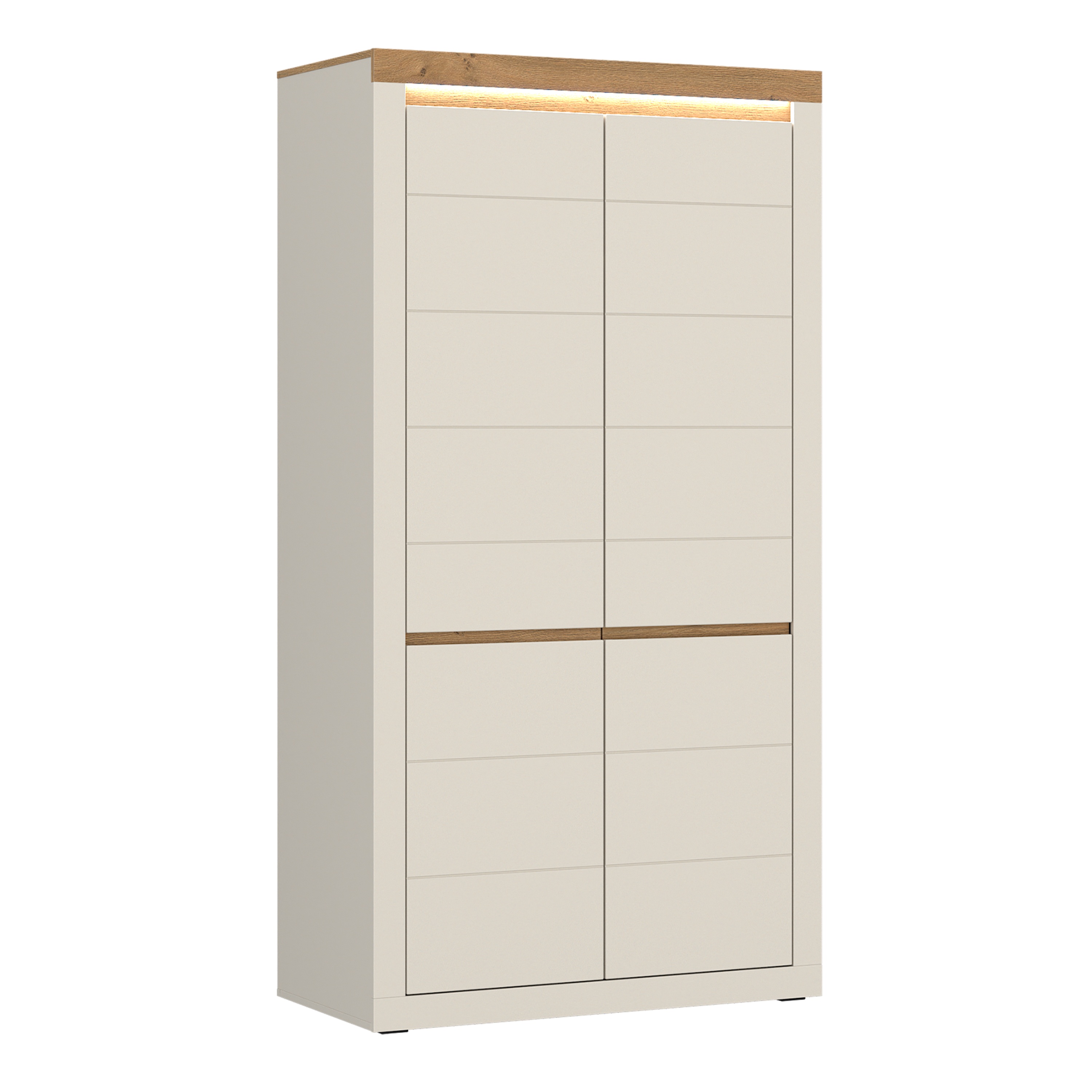 NAXTON 2 Door Wardrobe Beige with Oak - 104.2cm