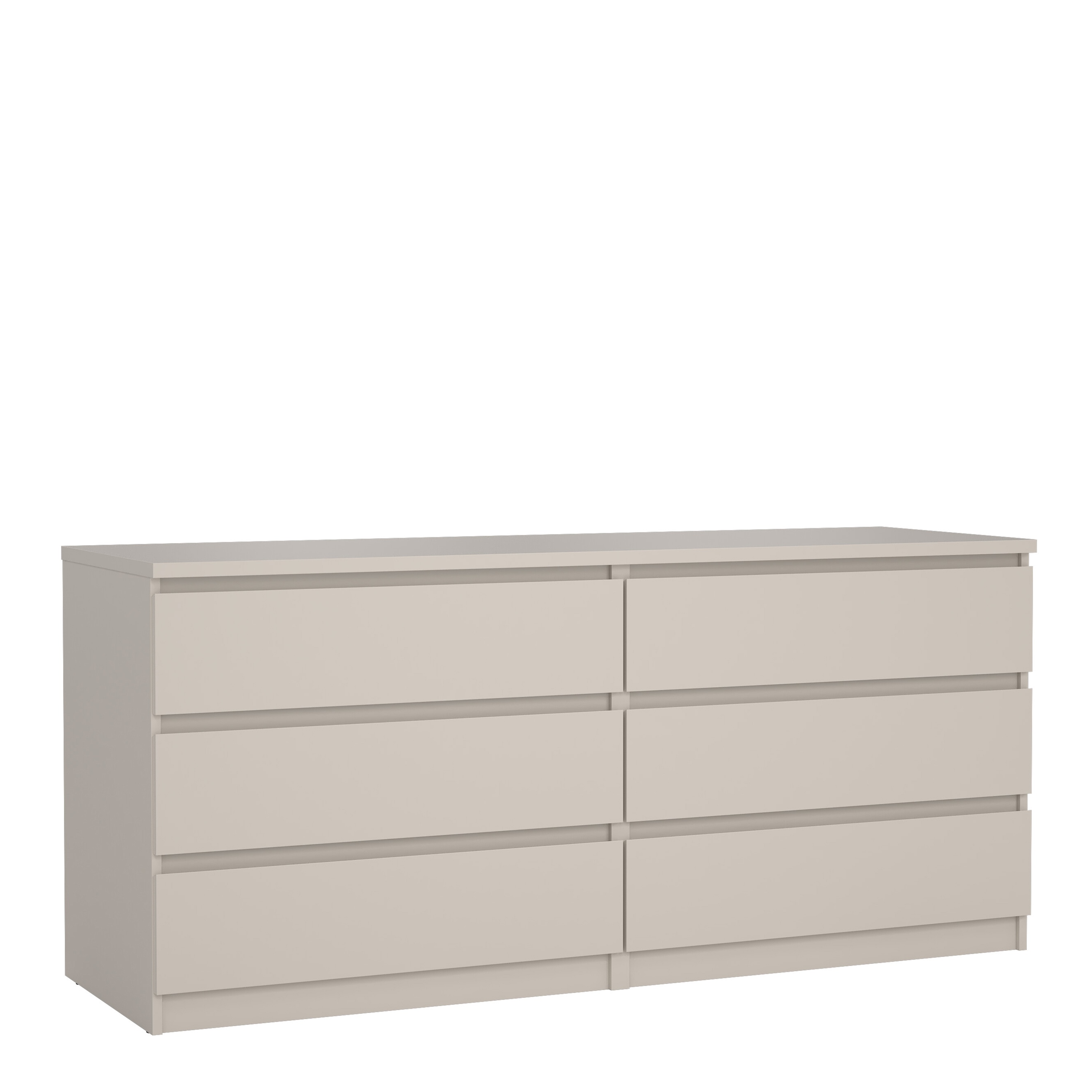 NANAIMO Beige Chest of Drawers - Extra Large-sized, Double, 6 Drawers