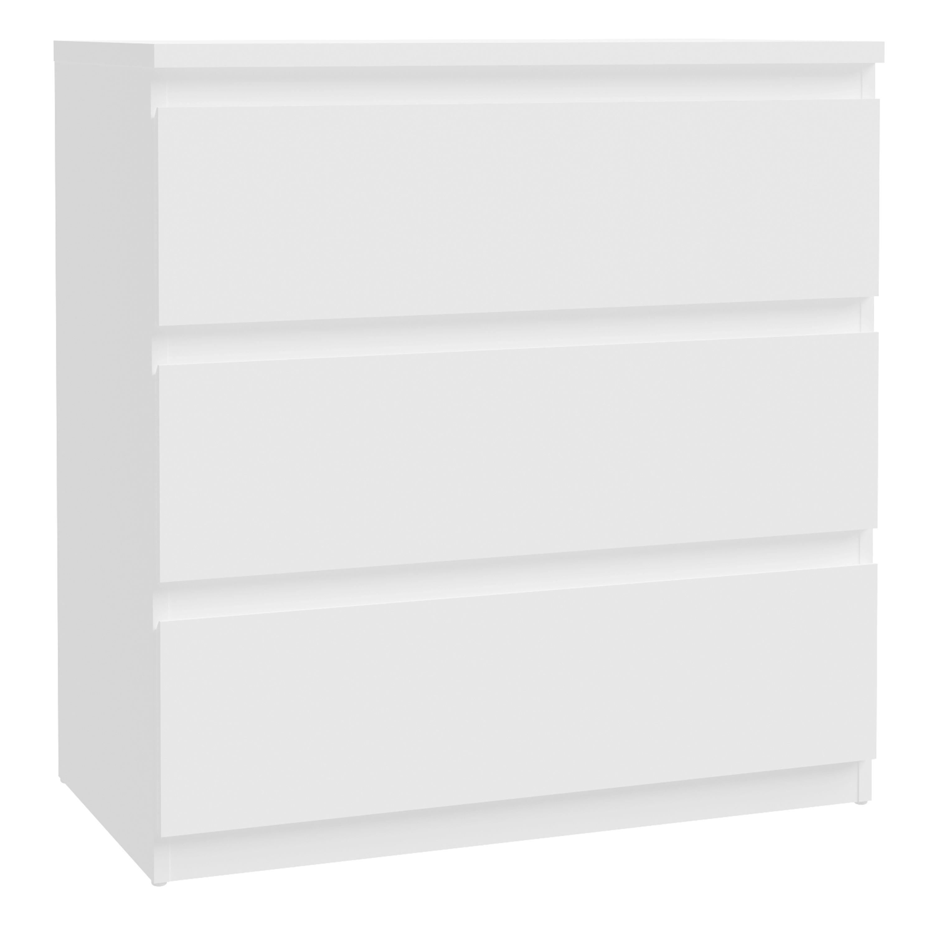 EDMONT White Chest of Drawers - Medium-sized, 3 Drawers