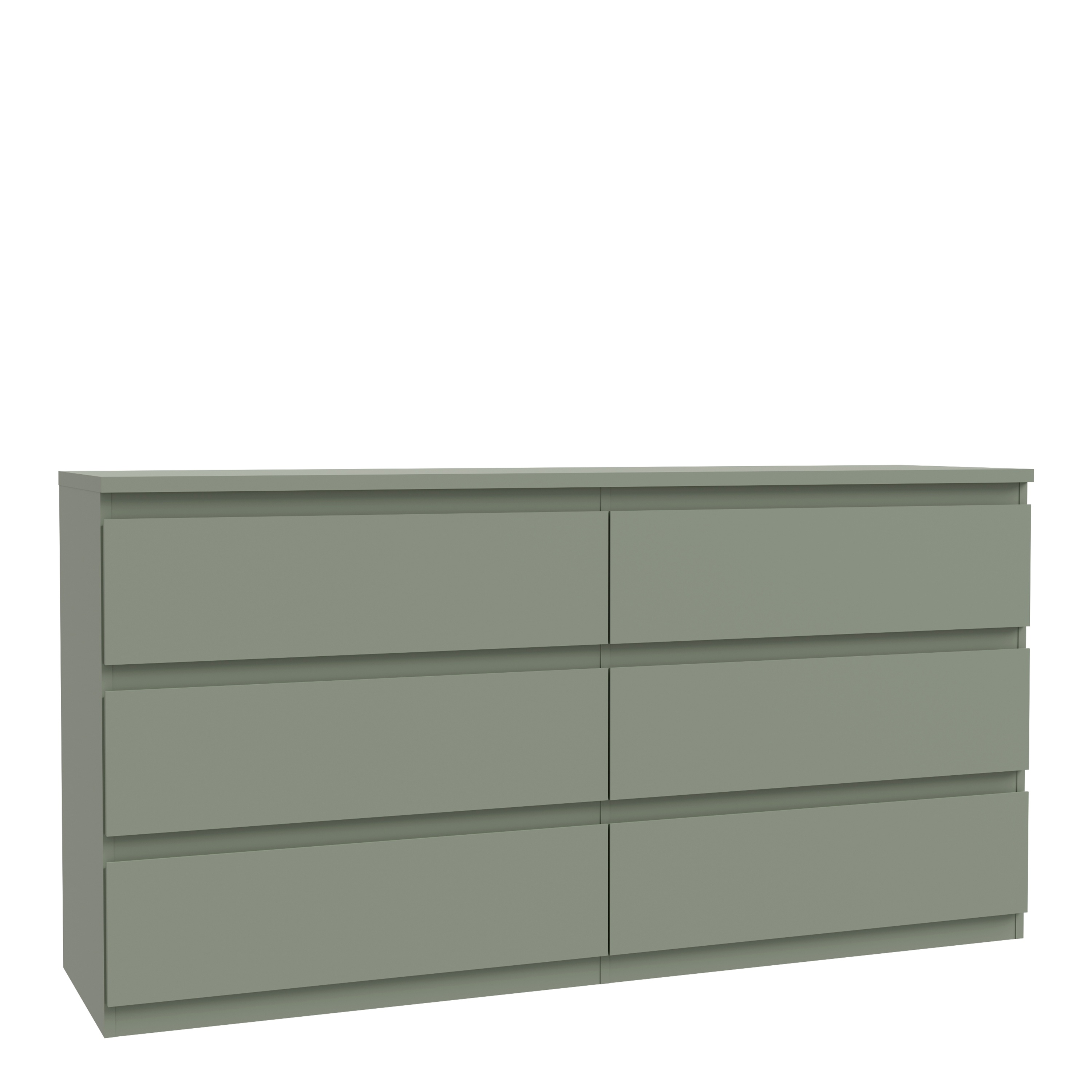 EDMONT Green Chest of Drawers - Extra Large-sized, Double, 6 Drawers
