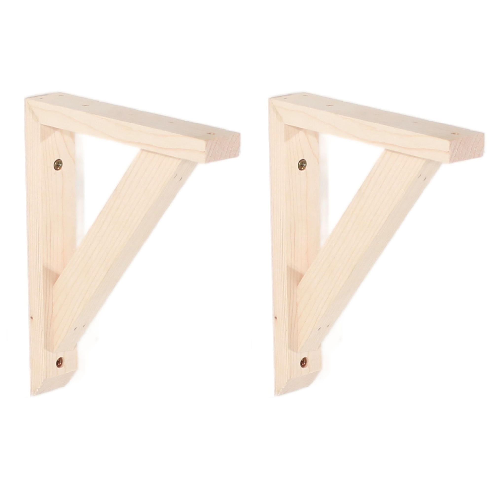CHUNK Set of 2 Small Pine Wood Brackets - Light Wood