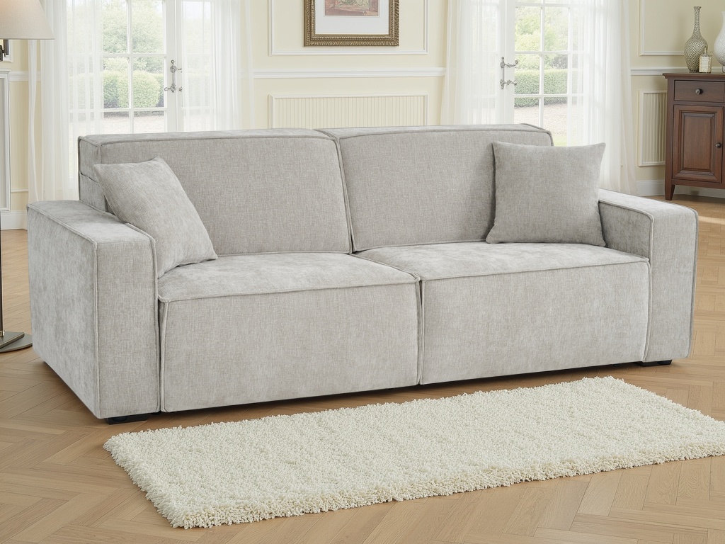 MEREFORD Fabric 3 Seater Electric Sofa Bed - Beige