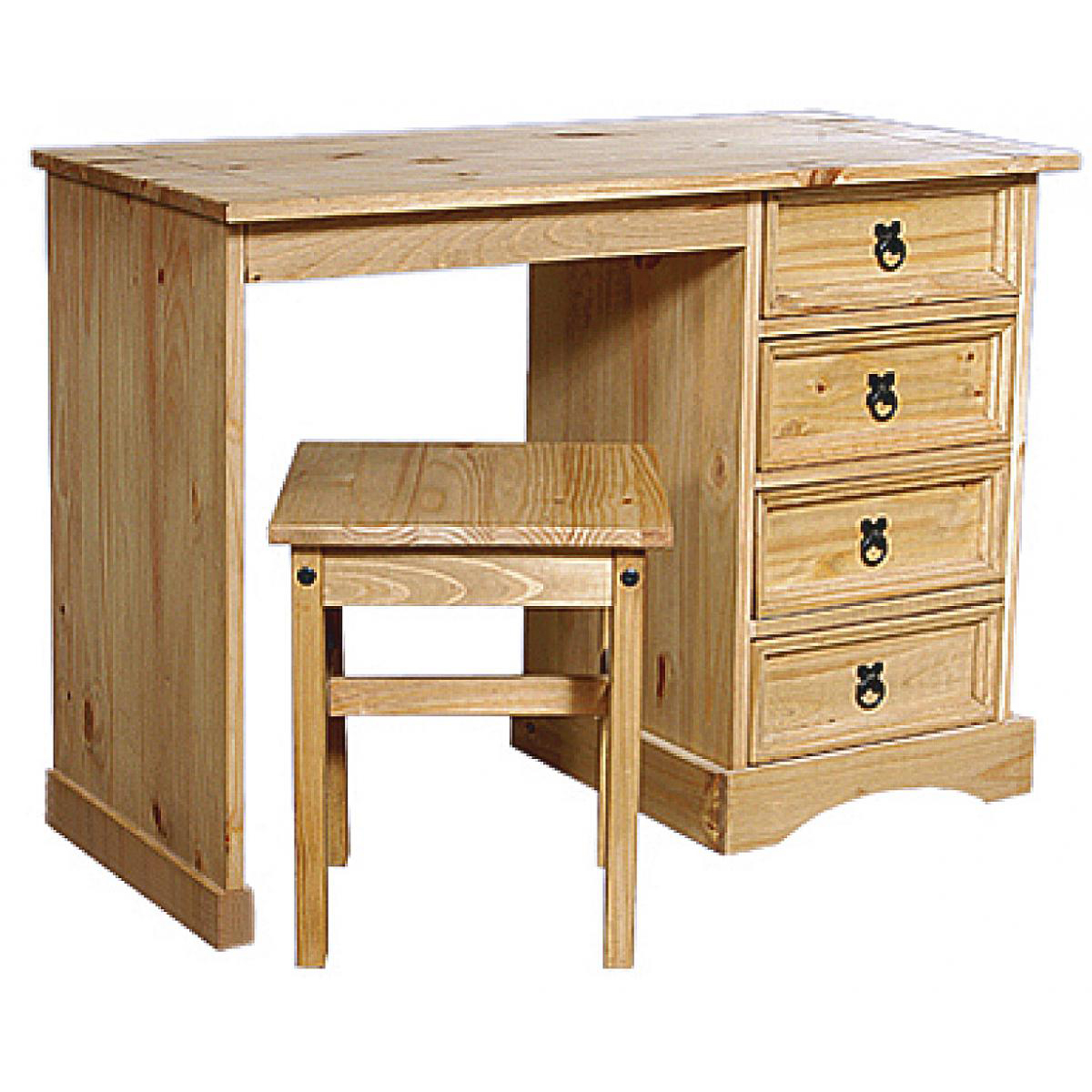 Dressing Table - WALTHAM 4 Drawer Dresser Black 48cm