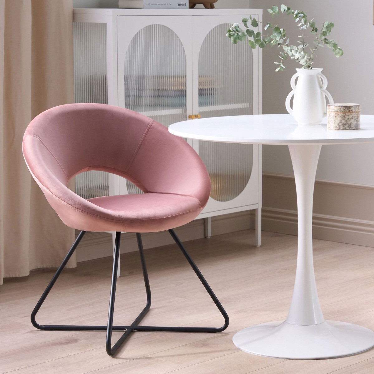 Velvet Accent Chair Pink RACHEL