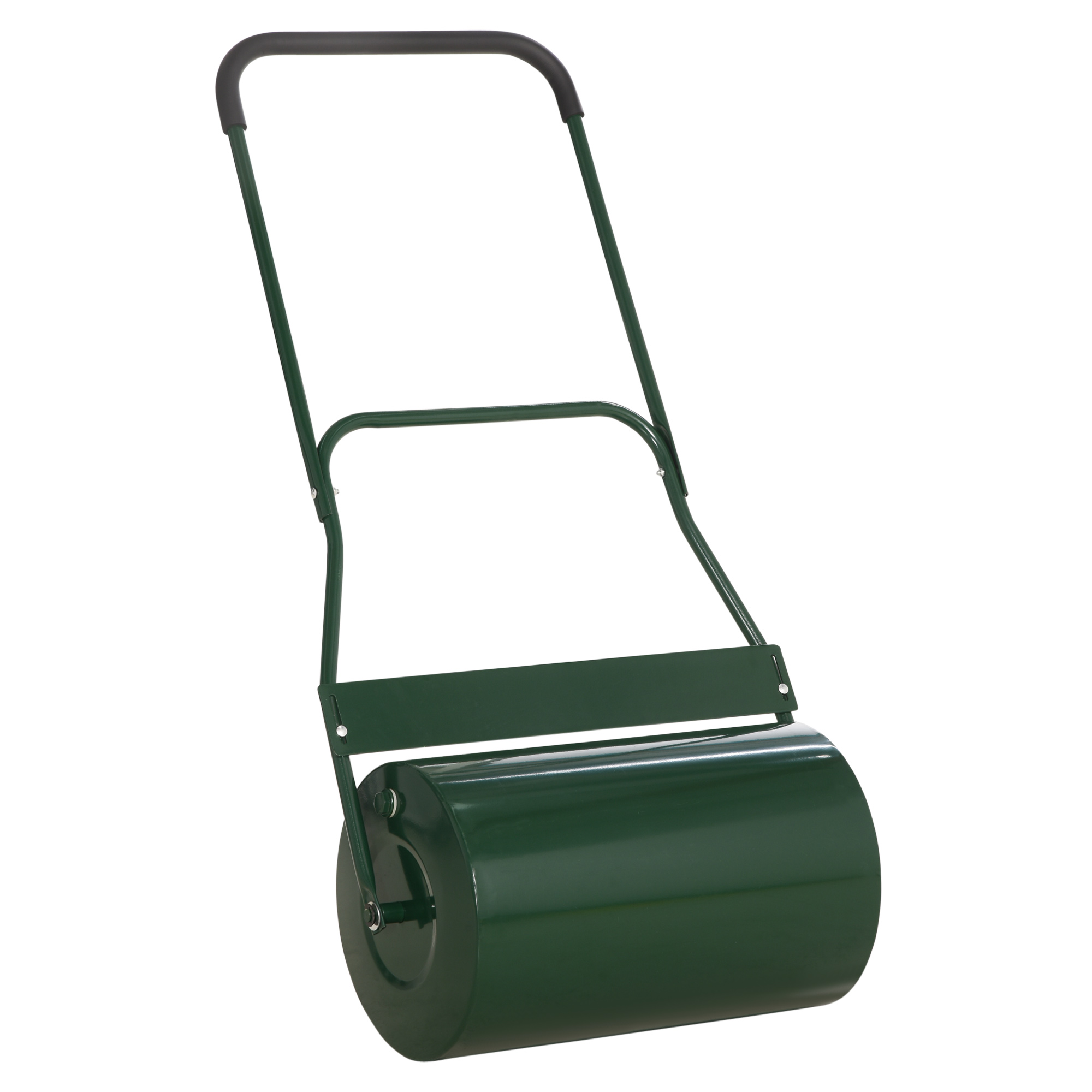 40L Lawn Roller Drum Scraper Bar Collapsible Handle Water or Sand Filled 32cm Green