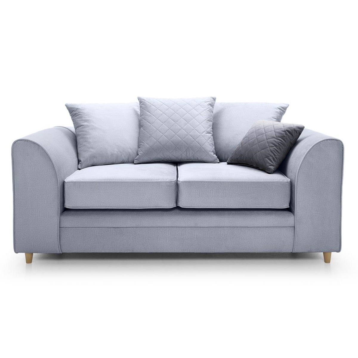 NIOMI Velvet 2 Seater Scatterback Sofa - Silver